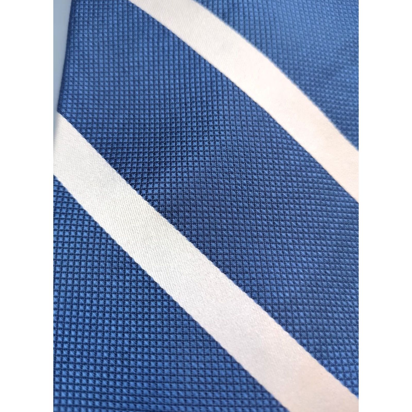 Tommy Hilfiger Tommy Hilfiger Mens Tie Neck Tie Blue White Stripe Regimental Silk Made In USA Size ONE SIZE - 2 Thumbnail