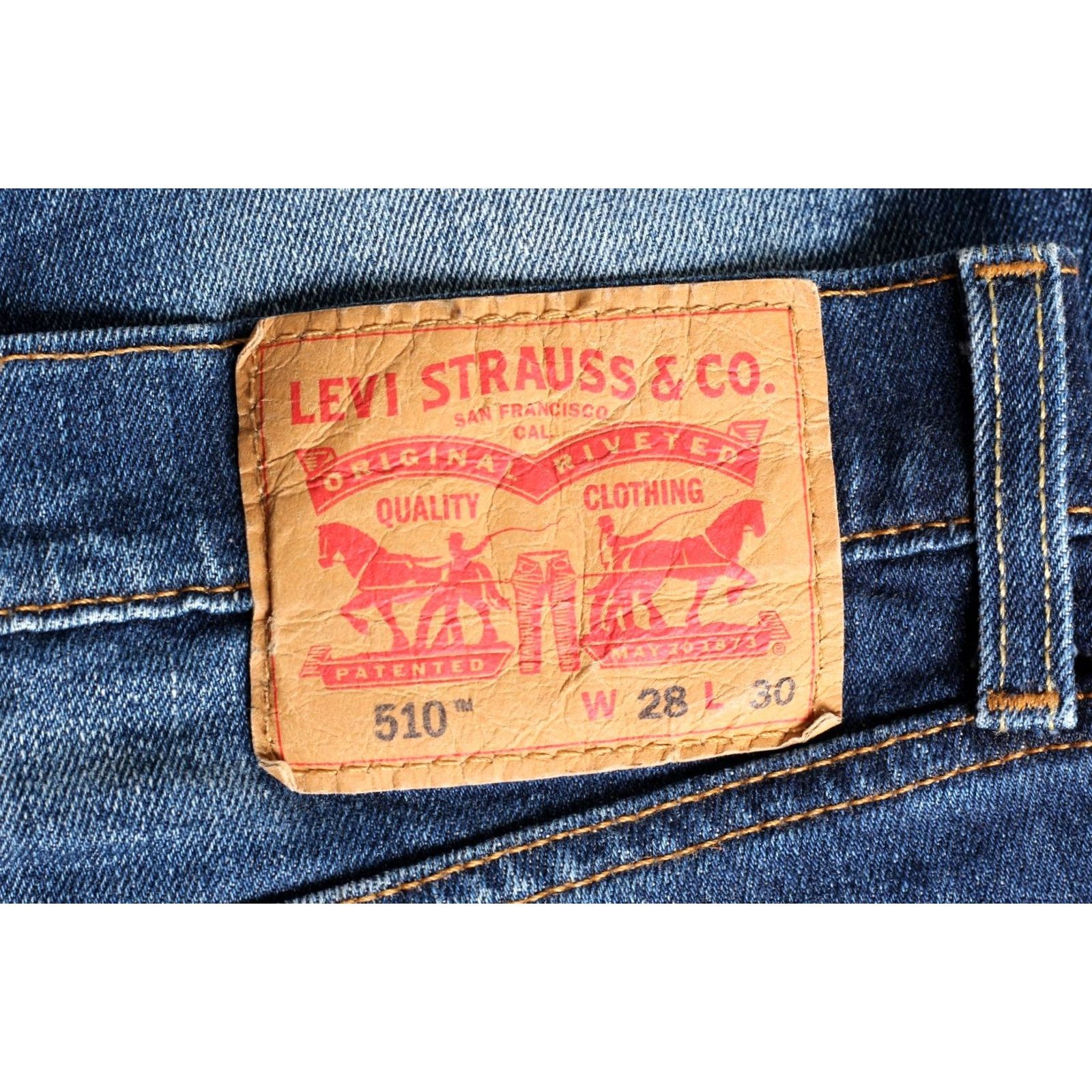 Levi's LEVI’S 510 Skinny Fit Stretch Jeans Men W28 L30 DZ6108 Blue Medium Denim 5-Pocket Rise Mid 10-12in Slim Zip Pocket Mens Size US 28 / EU 44 - 2 Thumbnail