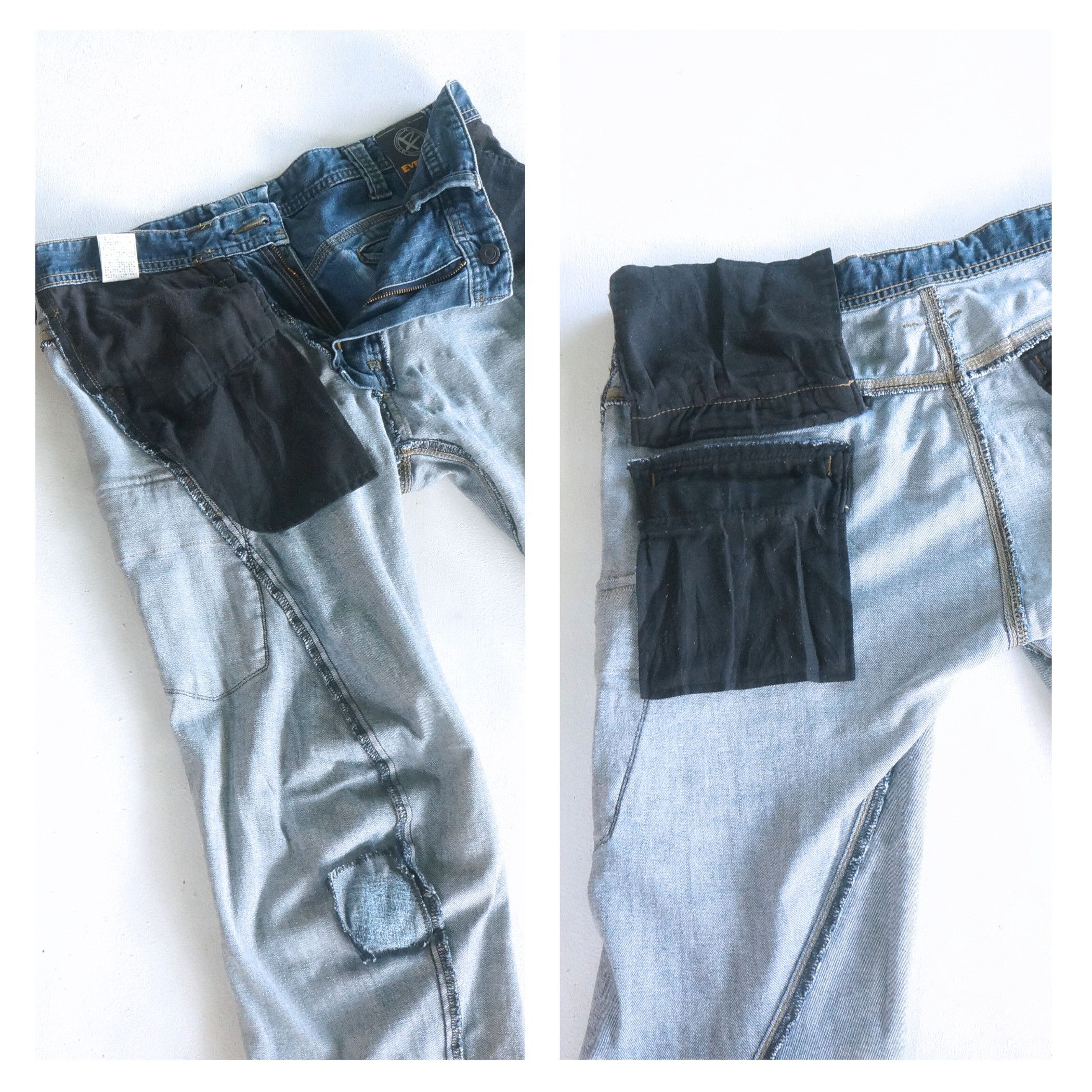 Japanese Brand Evenriver Multi Pockets Curved Front Seam Cargo Jeans Size US 31 - 8 Thumbnail