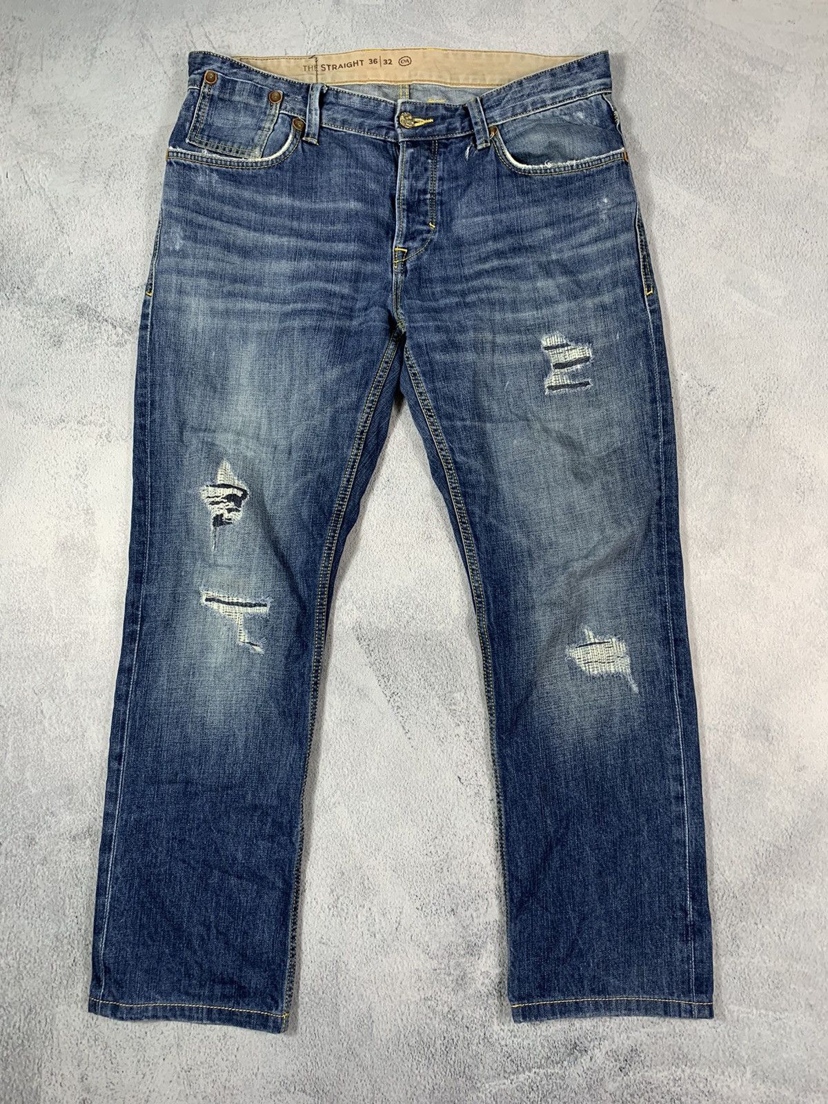 Vintage Y2K Japanese jeans faded denim streetwear size 36