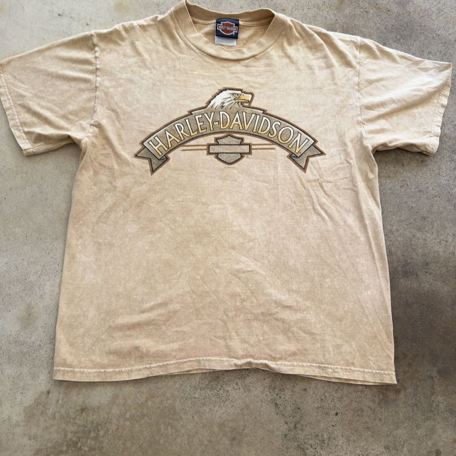 Harley Davidson Harley Faded Beige Logo Shirt ERD Grunge Chrome WCC Biker Size US L / EU 52-54 / 3 - 8 Thumbnail