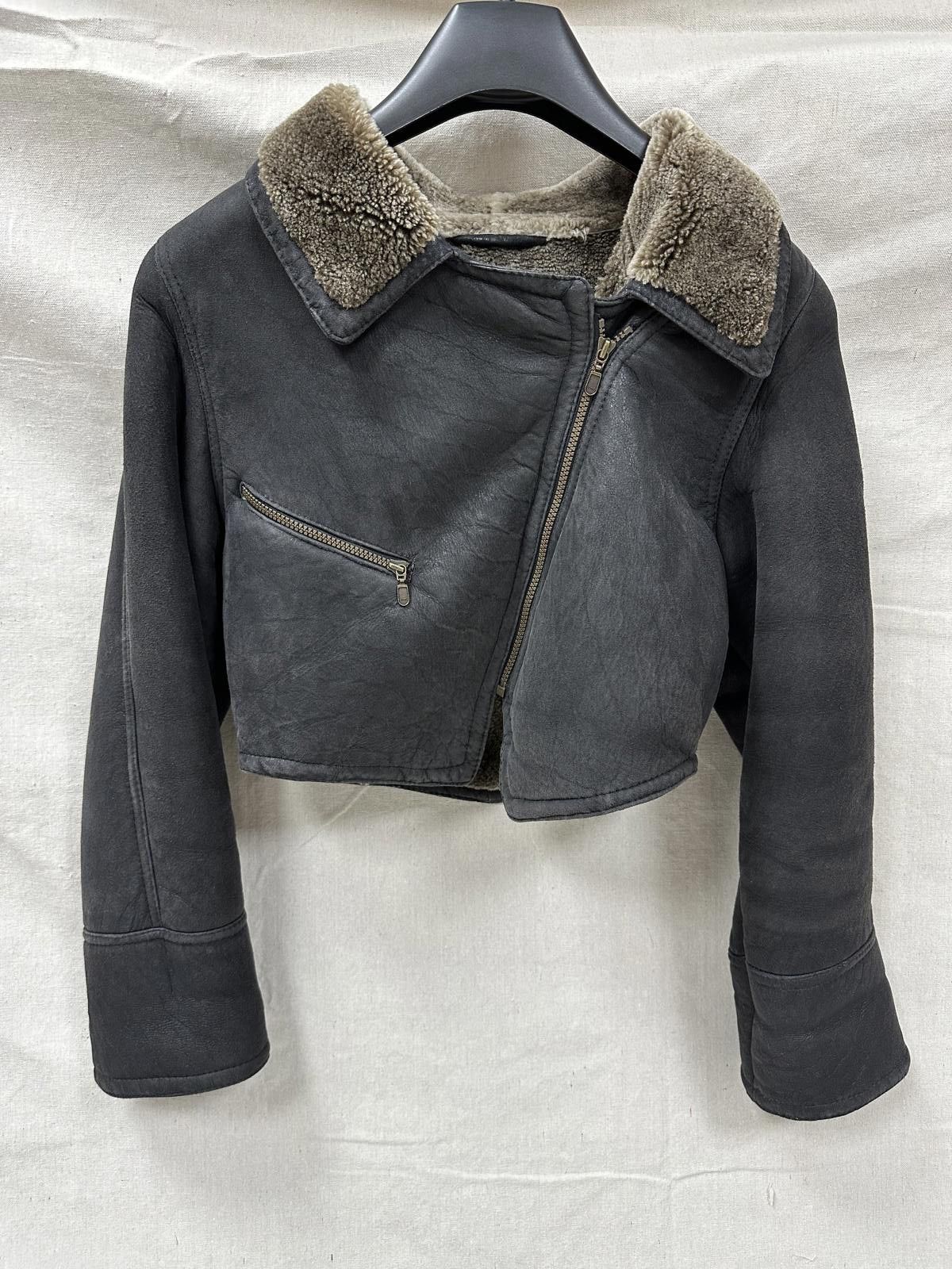 Designer Hide Society Black Cropped Sherling Jacket Size L / US 10 / IT 46 - 4 Thumbnail