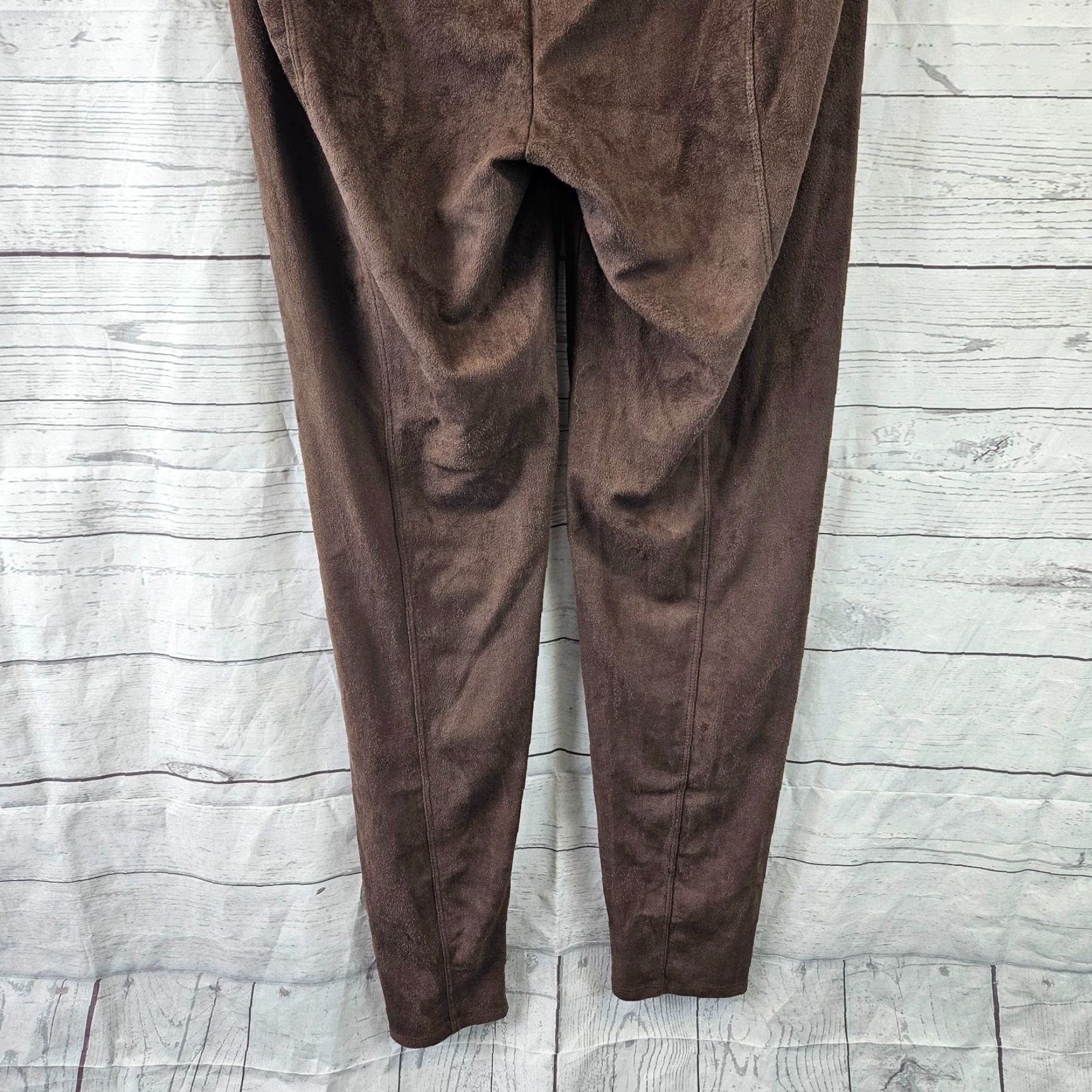 Vintage Lysse Womens Faux Suede Leggings Sz Small Brown Mid Rise Pull On Leggings Mens? Size 28" / US 6 / IT 42 - 5 Thumbnail