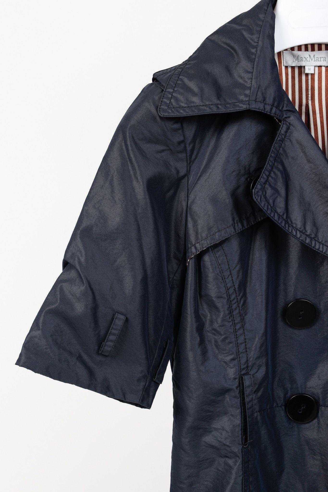 Max Mara Max Mara Black Silk Short-Sleeve Double-Breasted Jacket Size M / US 6-8 / IT 42-44 - 5 Thumbnail