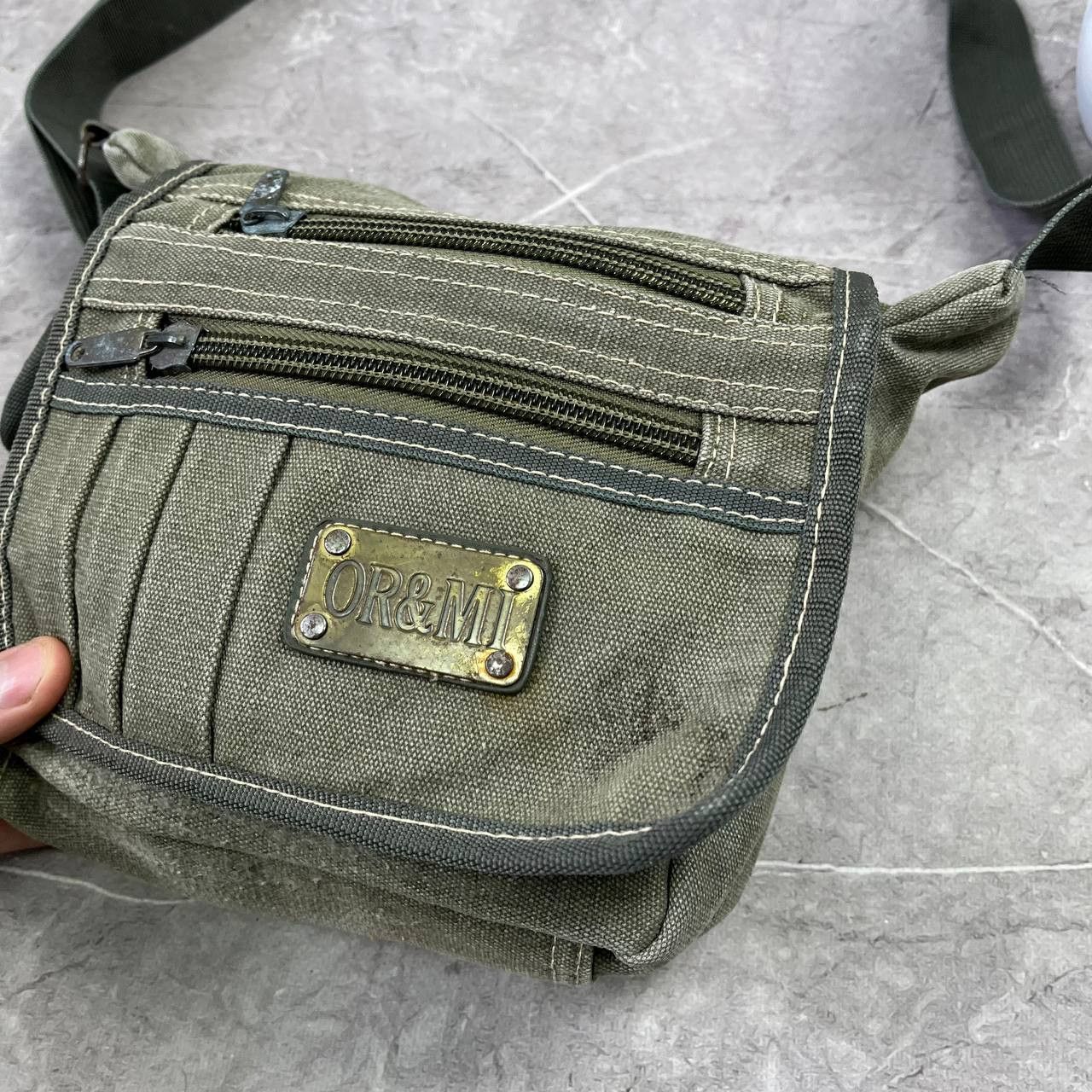 Japanese Brand Vintage Diesel Style Denim ORMI Faded Sling Bag Y2K Military Size ONE SIZE - 13 Thumbnail