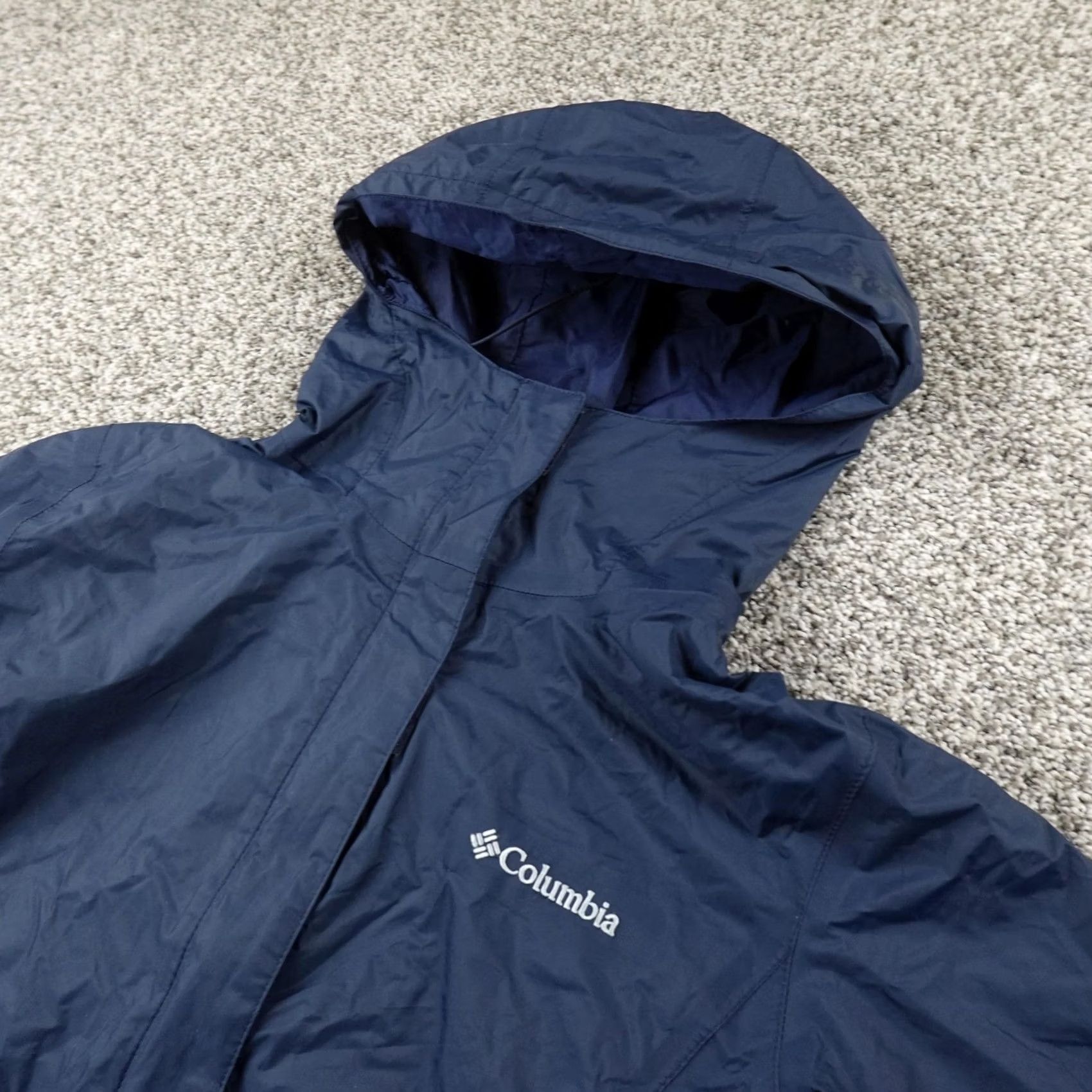 Vintage Columbia Jacket Mens S Blue Omni Tech Hooded Waterproof Rain Coat Windbreaker Size US S / EU 44-46 / 1 - 2 Thumbnail