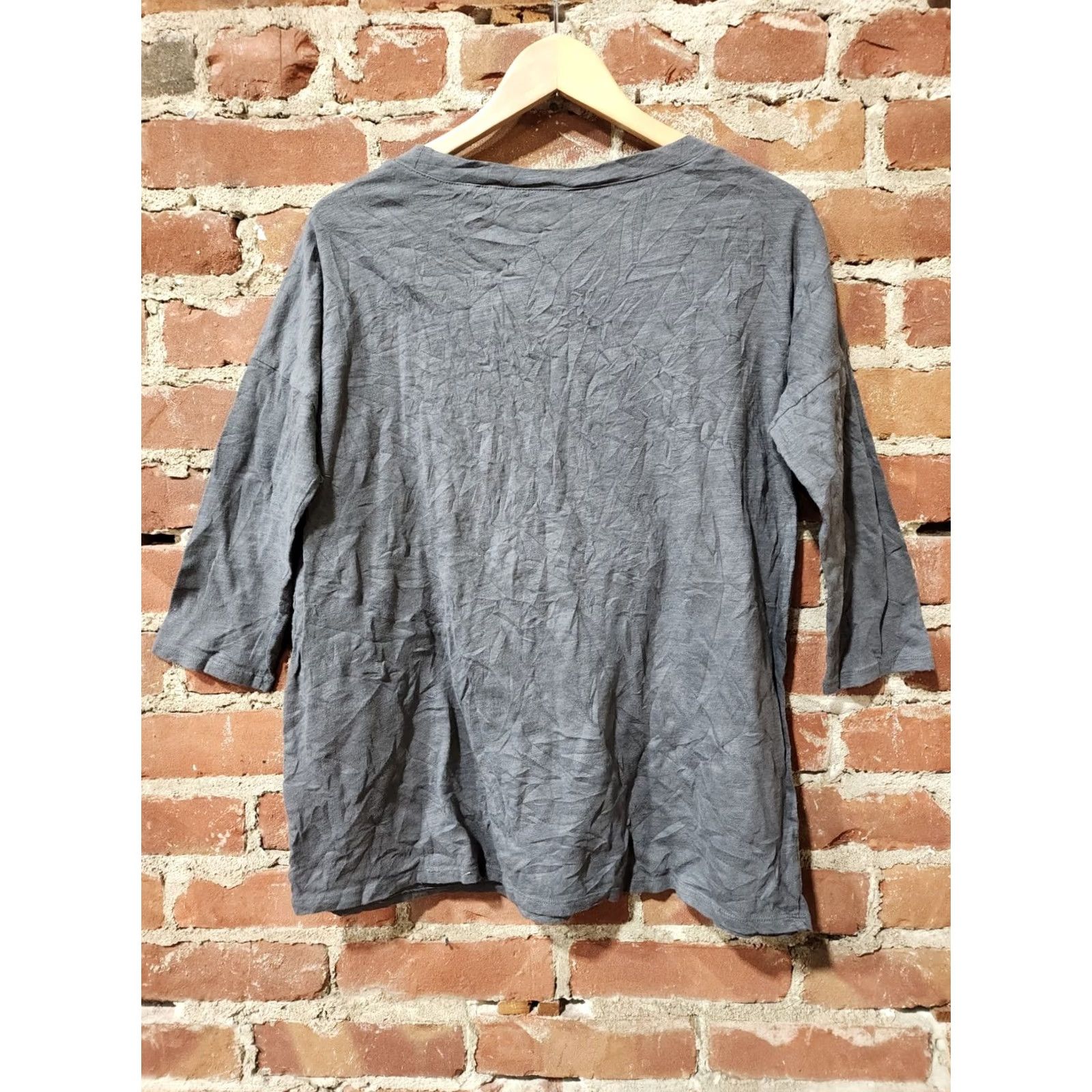 Soft Surroundings Soft Surroundings Womens Gray Top Beach Life 3/4 Sleeve Pullover Shirt Tunic 29" M Gray Womens Size M / US 6-8 / IT 42-44 - 2 Thumbnail