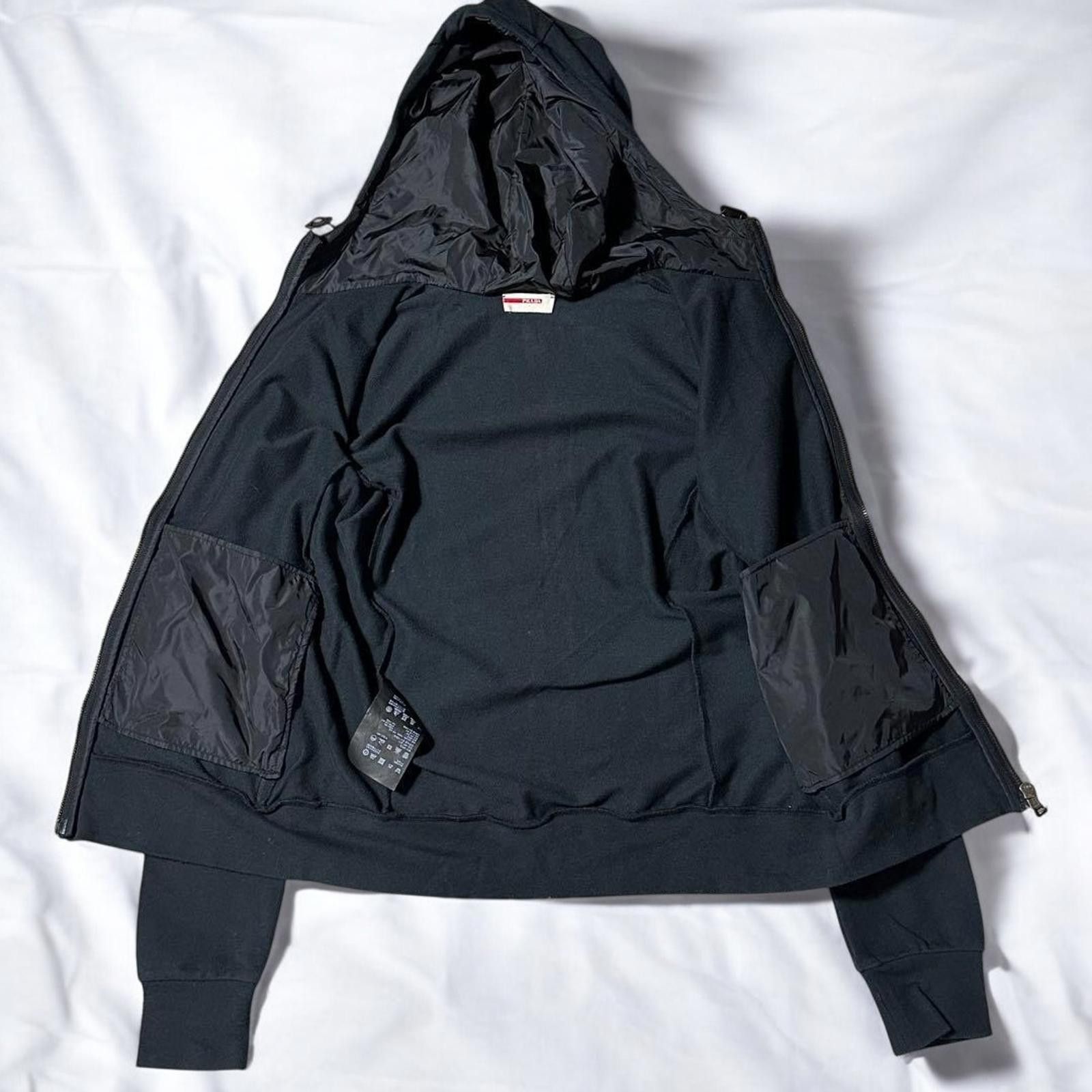 Prada Prada - Black Hooded Zip-Up Sweatshirt Size M / US 6-8 / IT 42-44 - 7 Thumbnail