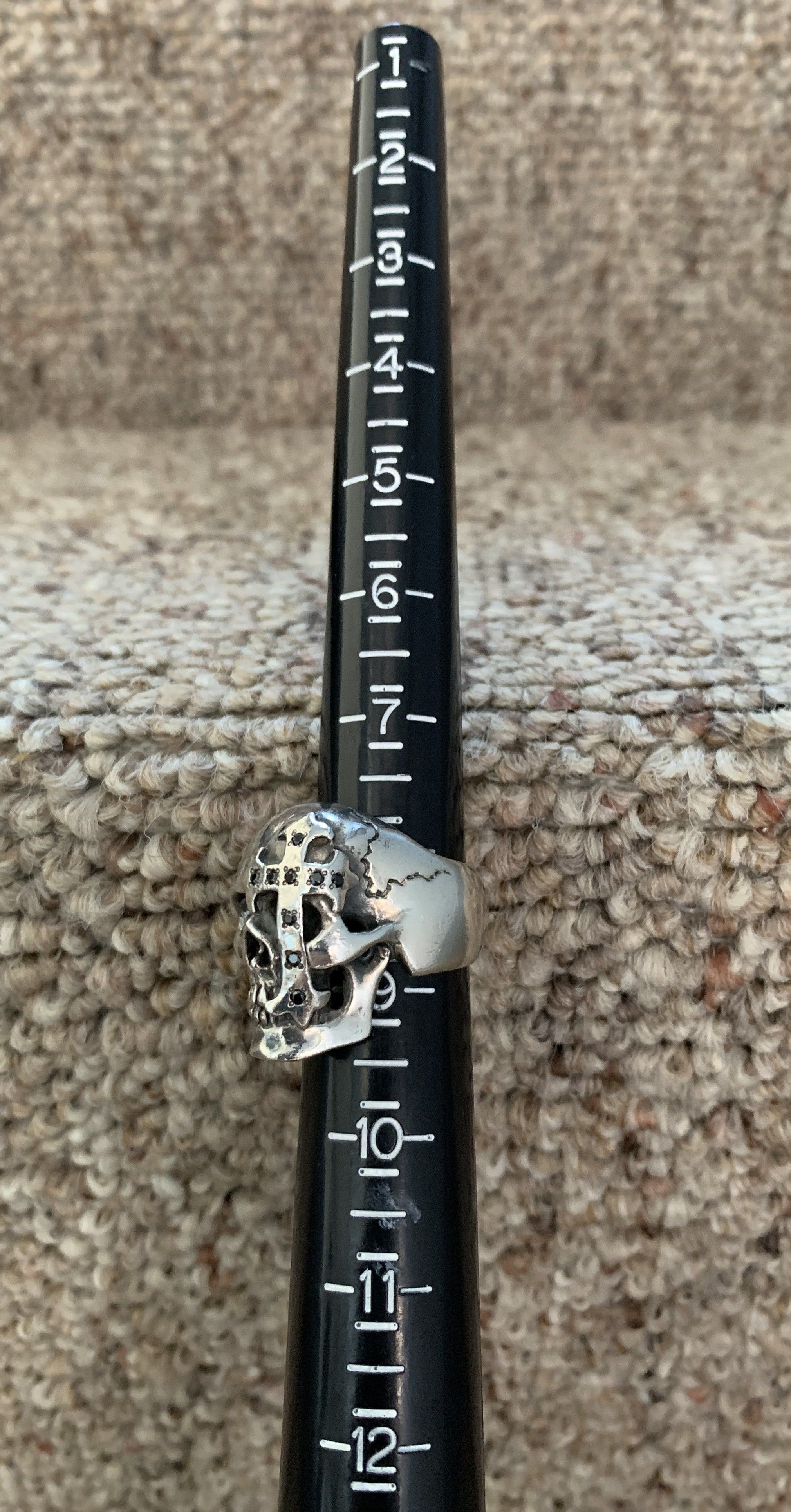 Number (N)ine SS05 "Nightcrawler" Bejeweled Silver Skull Ring w/ box Size ONE SIZE - 16 Thumbnail