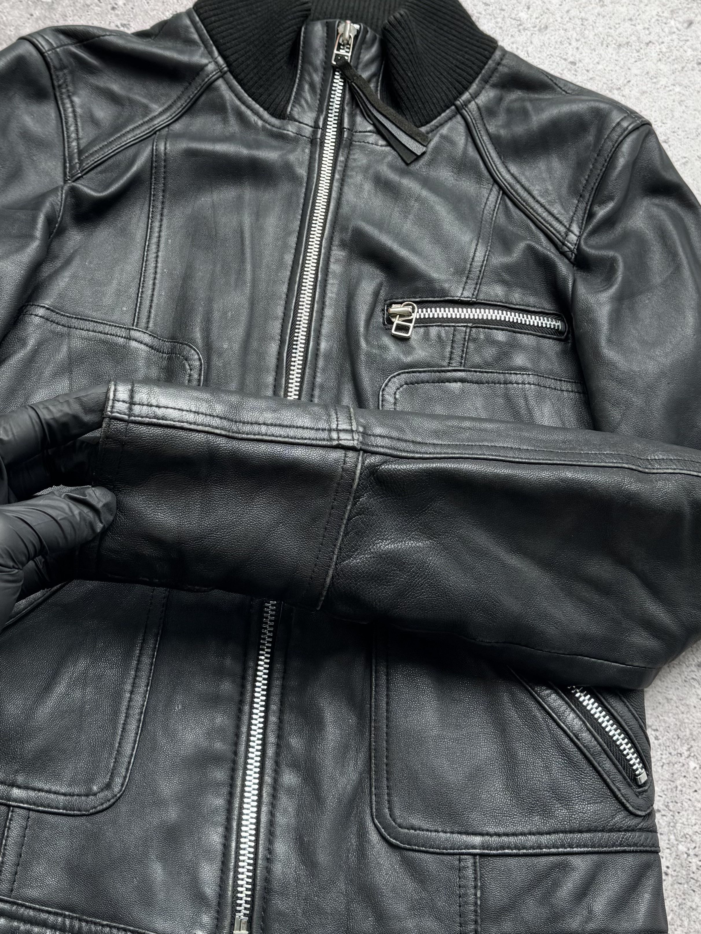 Vintage Vintage Cropped Leather Jacket C2(V480) Size XS / US 0-2 / IT 36-38 - 4 Thumbnail