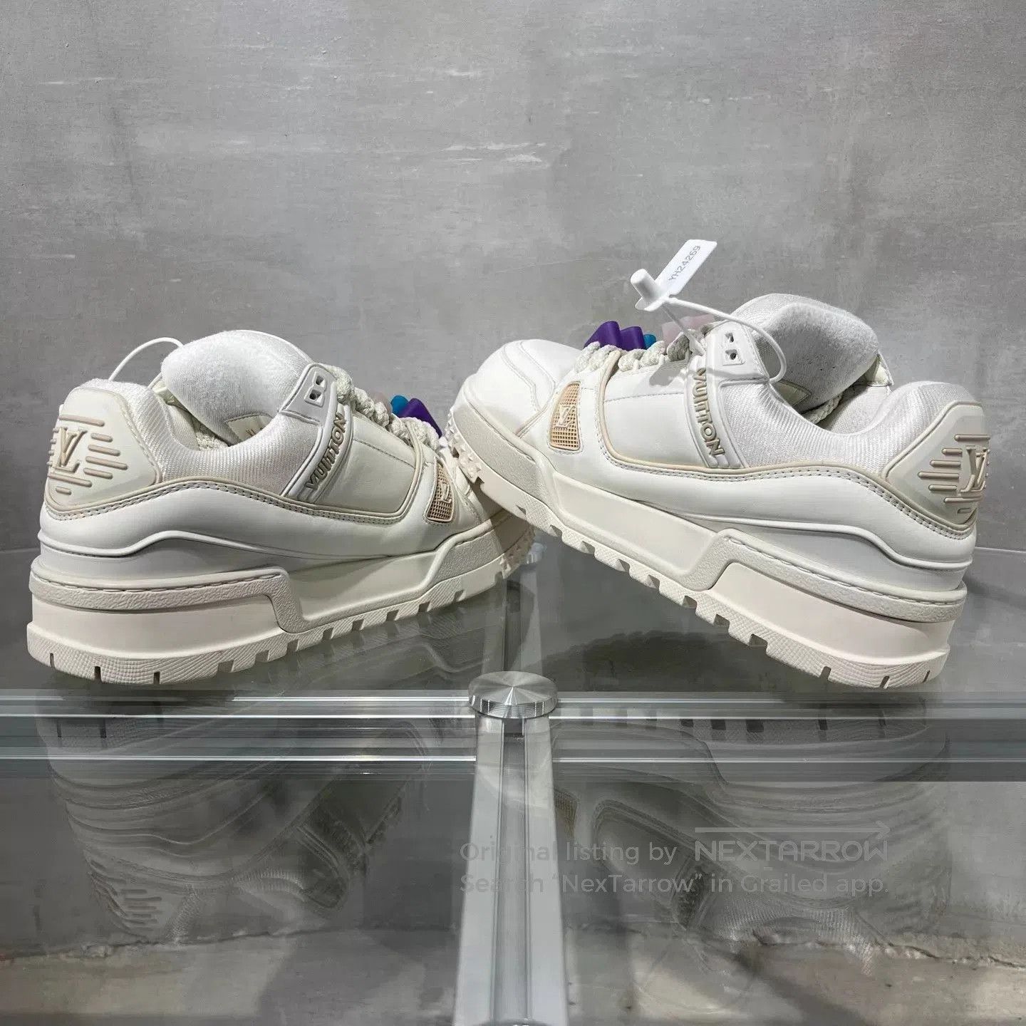 Louis Vuitton White High-Top Sneakers with Colorful Accents. Size US 8.5 / EU 41-42 - 5 Thumbnail