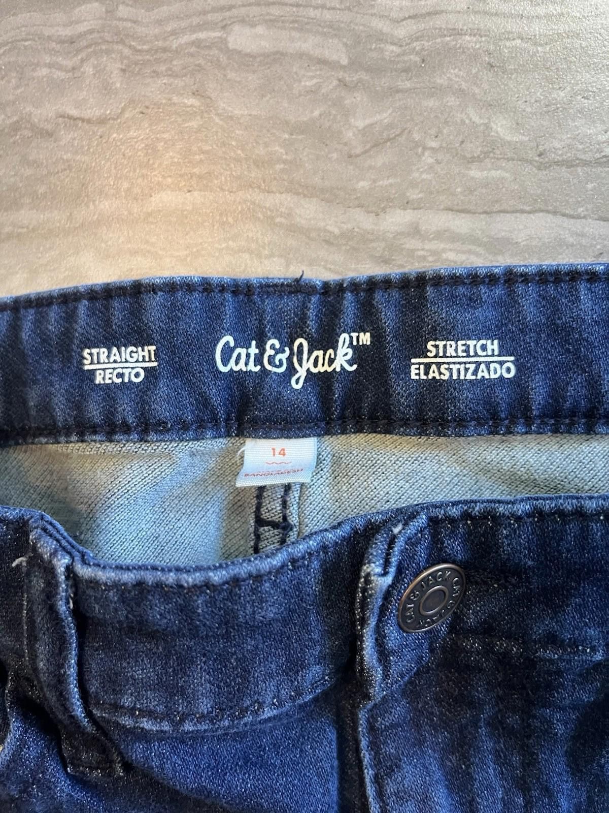 Other Cat & Jack Blue Jeans Girls Size 14 Straight Stretch Closure Size 24" / US 00 / IT 34 - 2 Thumbnail