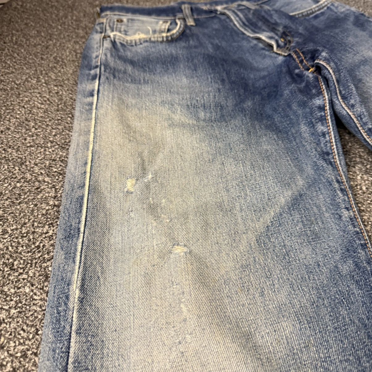 Edwin 🔥🇯🇵 Japanese Distressed Selvedge Edwin 505 Aging Faded Denim Size US 29 - 7 Thumbnail