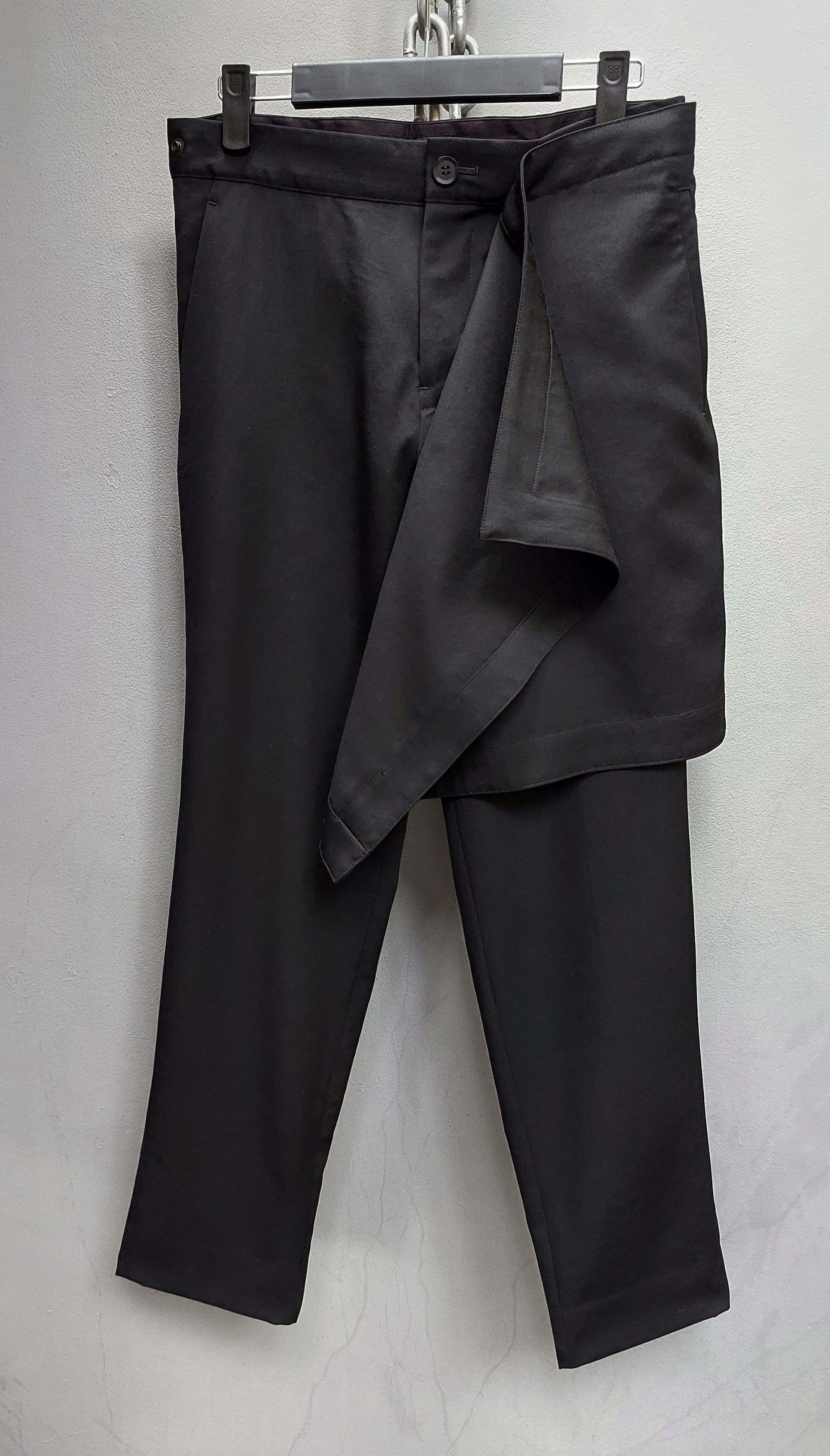 image of Y's X Yohji Yamamoto Straight Trouser With Detachable Skirt in Black, Women's (Size 30)