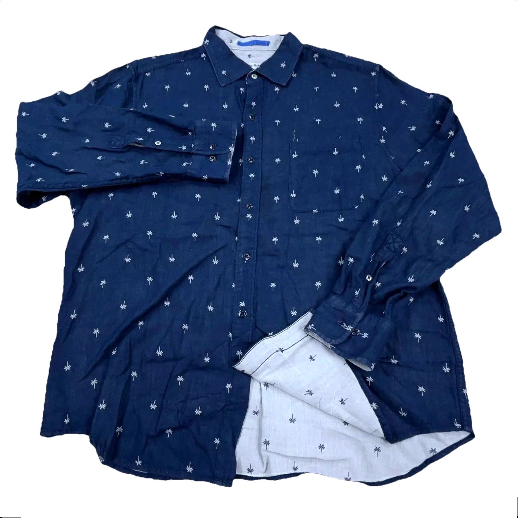 Tommy Bahama VINTAGE Tommy Bahama Shirt Men Large Blue Button Up Palm Tree Spotted Camp Beach Adult Size US L / EU 52-54 / 3 - 2 Thumbnail