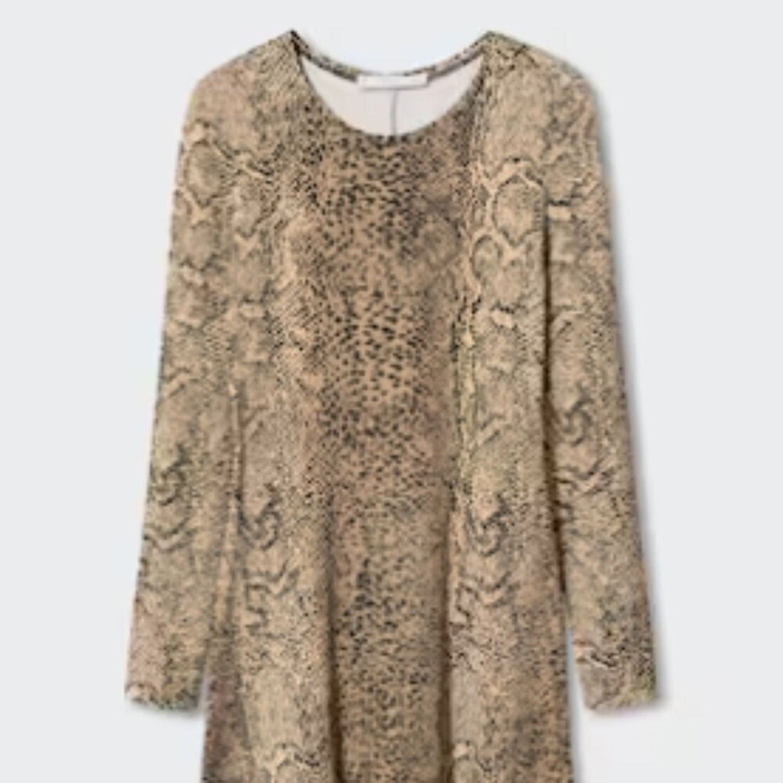Mango Mango MNG Printed Short Dress Long Sleeve Brown NWT Plus 16 Size XXL / US 16-18 / IT 52-54 - 9 Thumbnail