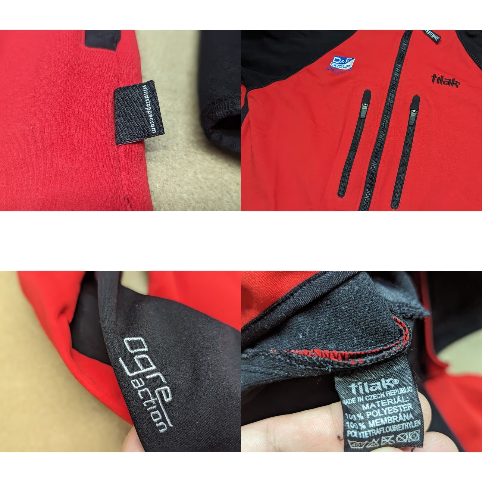 Vintage TILAK Ogre Action Windstopper Jacket Medium Full Zip Black red Outdoor Jacket Mens M Windstopper Full Zip Insulated Water Resistant Track Jacket Size US M / EU 48-50 / 2 - 8 Thumbnail