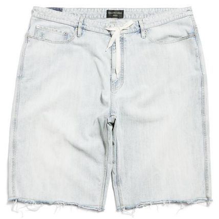 Balenciaga o1w1db10226 Oversized Baggy Shorts in Light Blue Size US 31 - 1 Thumbnail