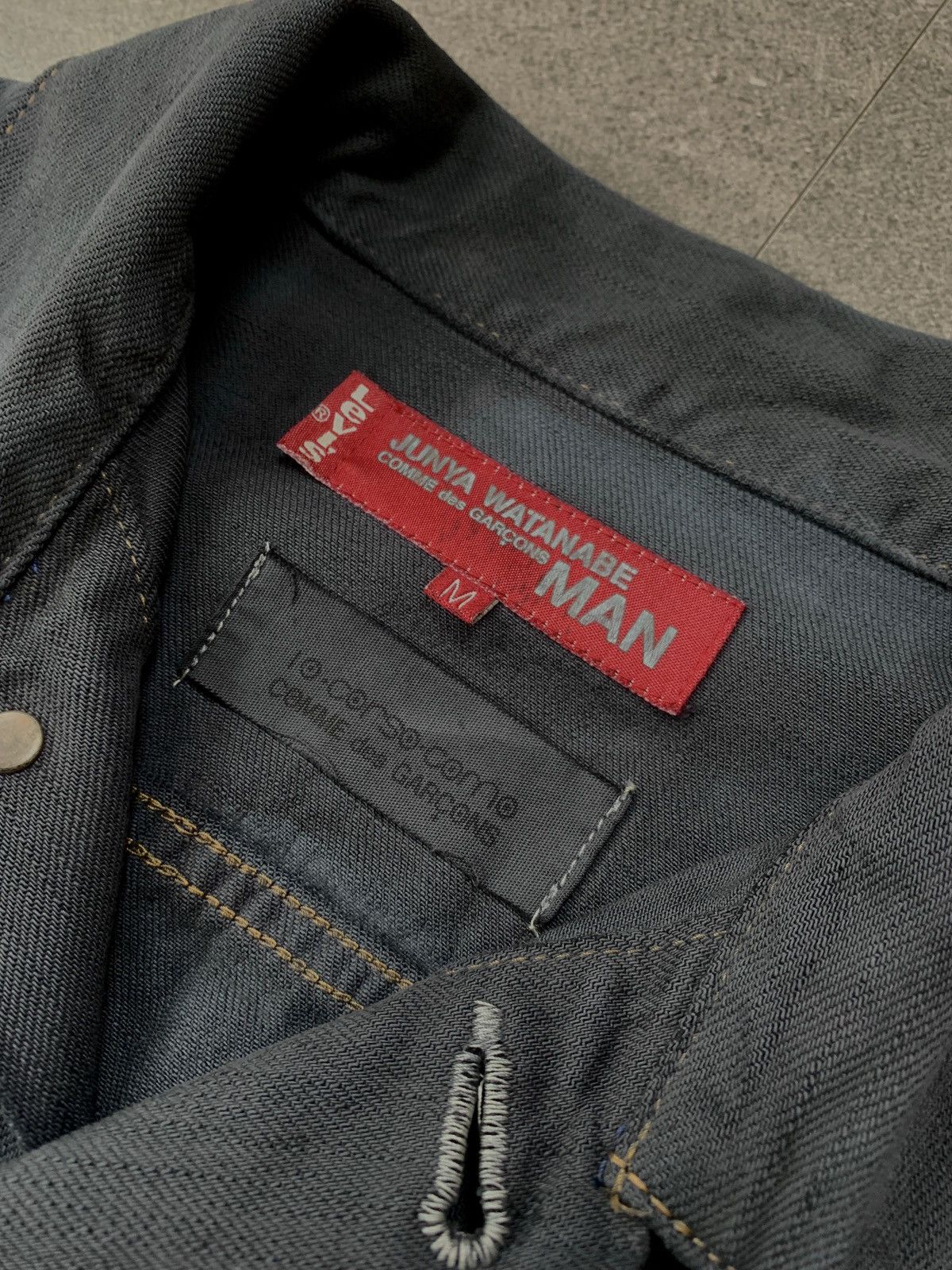 Junya Watanabe FREE TAX! 2000s Painted Denim Jacket Black Dyed - Medium Size US M / EU 48-50 / 2 - 5 Thumbnail