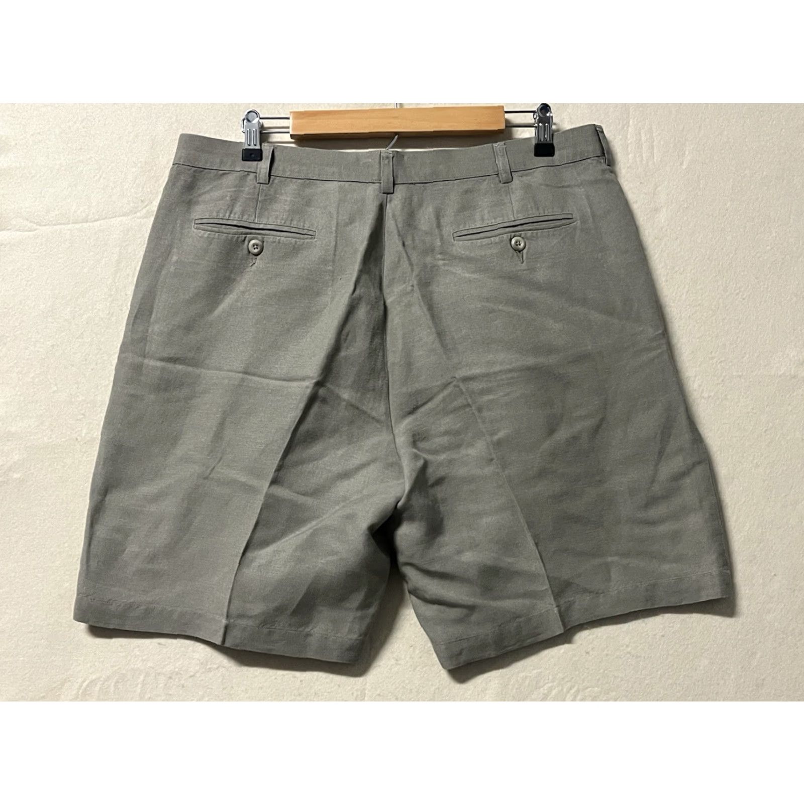 Perry Ellis Perry Ellis Portfolio Shorts Chinos Men 36 Tan Size 36 Regular Belted Linen Blend Solid Vintage-Free Golf Casual Travel Walking Shirt? Size US 36 / EU 52 - 2 Thumbnail