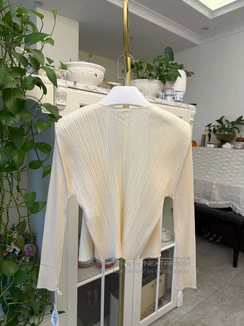 Issey Miyake Issey Miyake Iridescent Beige Cardigan Size L / US 10 / IT 46 - 7 Thumbnail