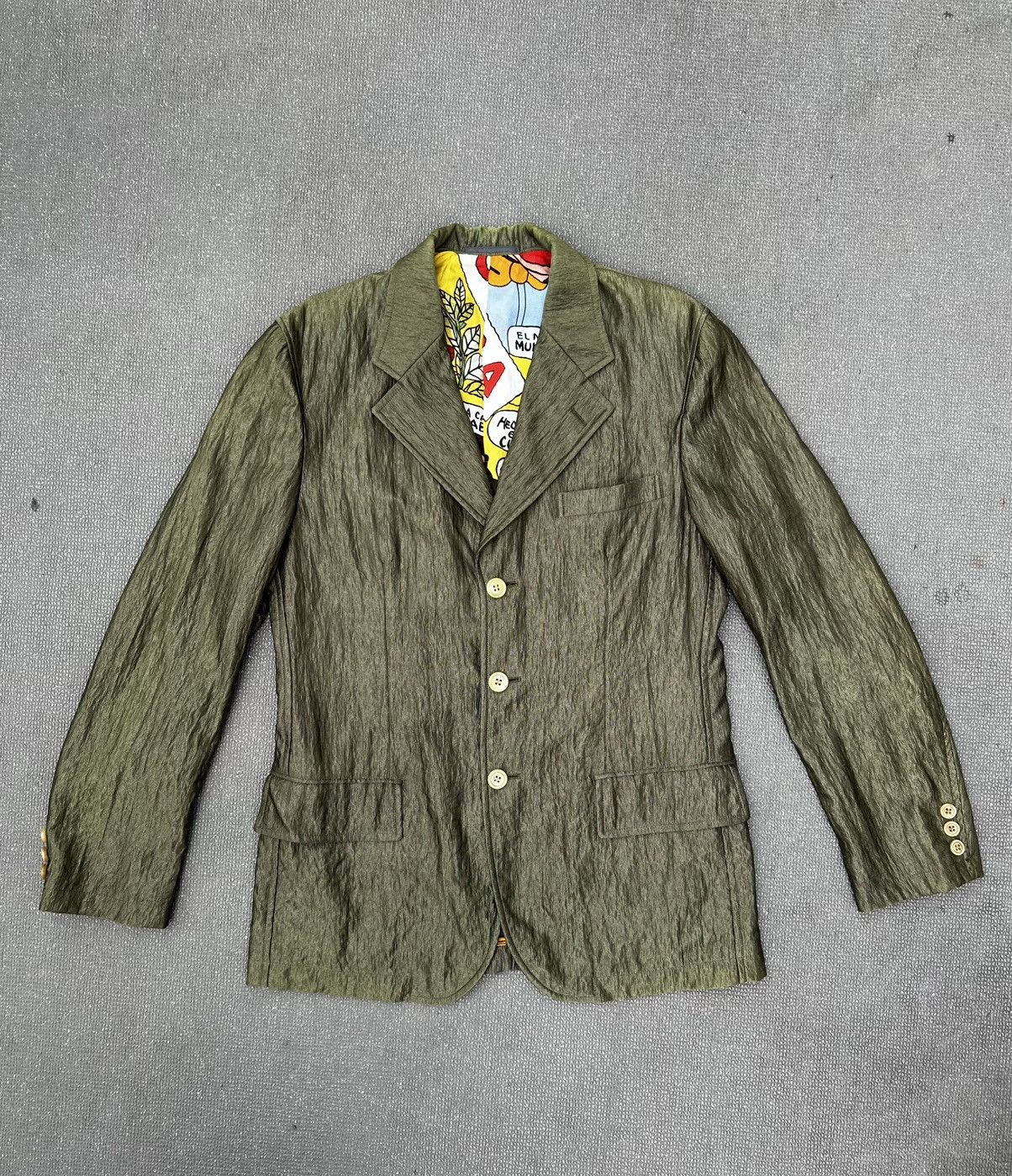 Comme des Garcons Homme Comme des Garçons 2003 cuba olive blazer/ smoking jacket Size 38R - 1 Thumbnail