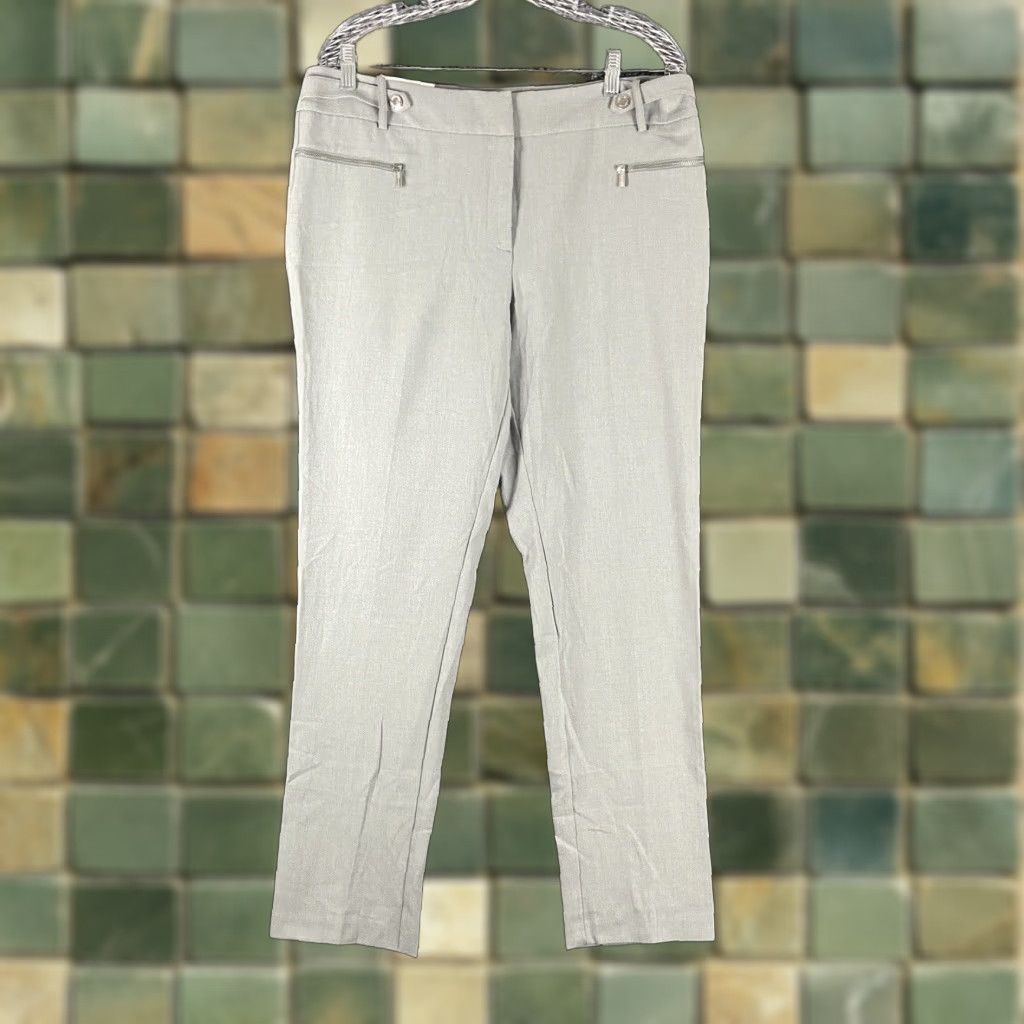 Calvin Klein NEW Calvin Klein Slim Straight Dress Pants Gray Women’s 12 Size 34" / US 12 / IT 48 - 1 Thumbnail