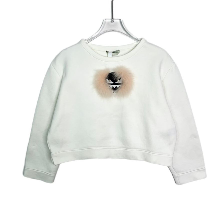 Fendi Fendi White Little Devil Plush Spliced Crew-Neck Long Sleeve Size S / US 4 / IT 40 - 1 Thumbnail