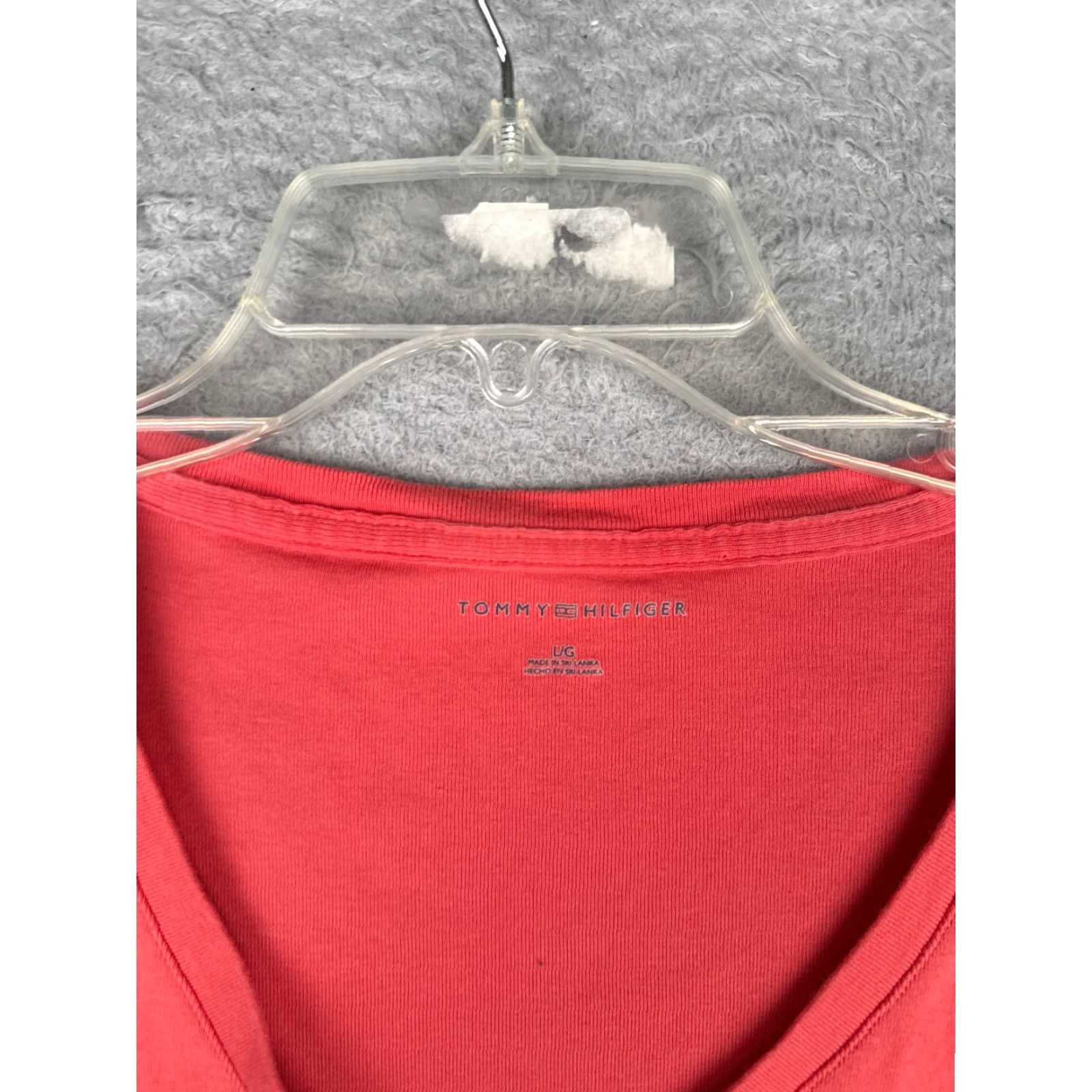 Tommy Hilfiger Tommy Hilfiger Shirt Women Large Pink V-Neck Short Sleeve 100% Cotton Size L / US 10 / IT 46 - 7 Thumbnail