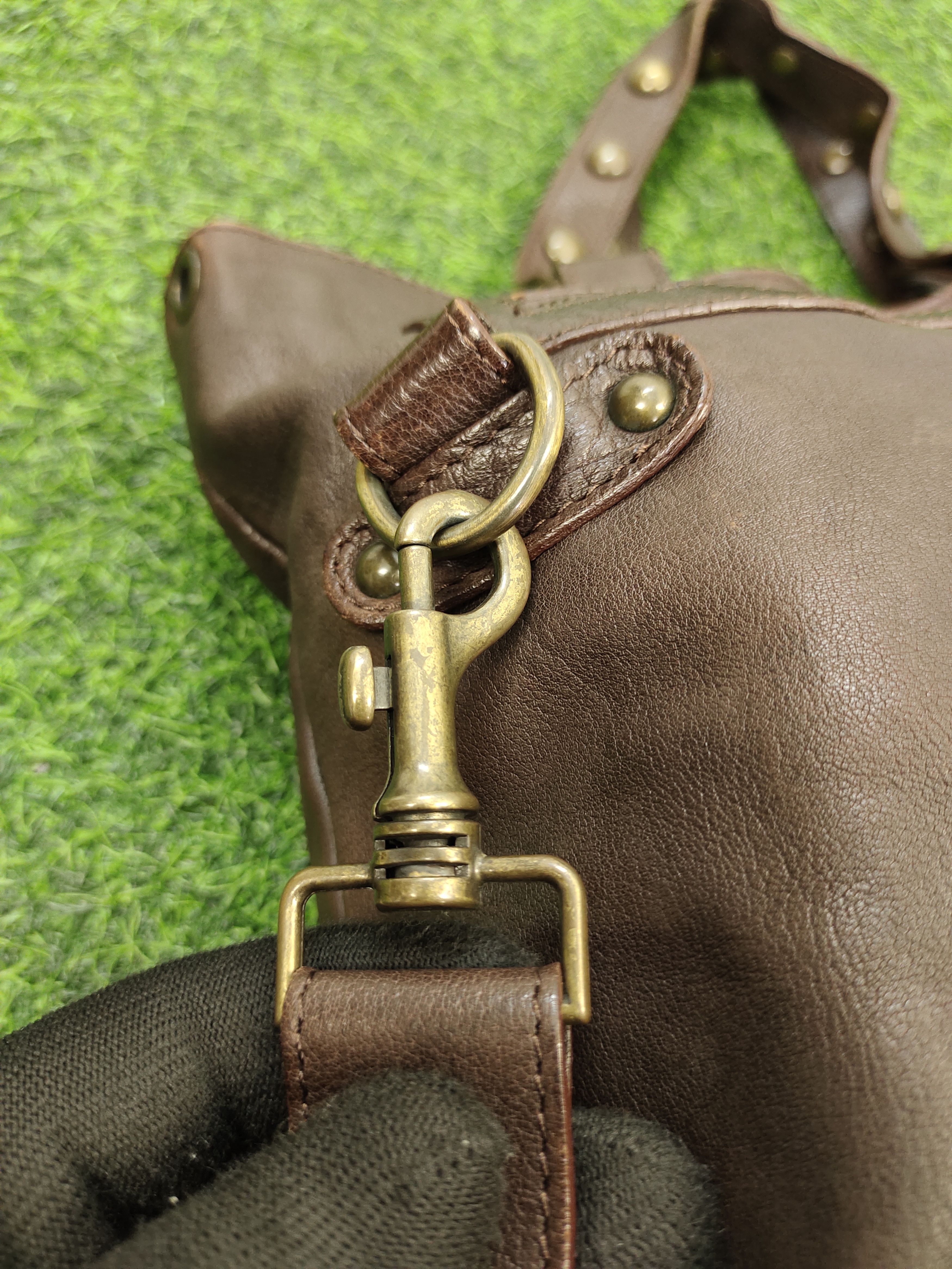 Vintage Via Repubblica Italy Patina Full Leather 2 Way Bag