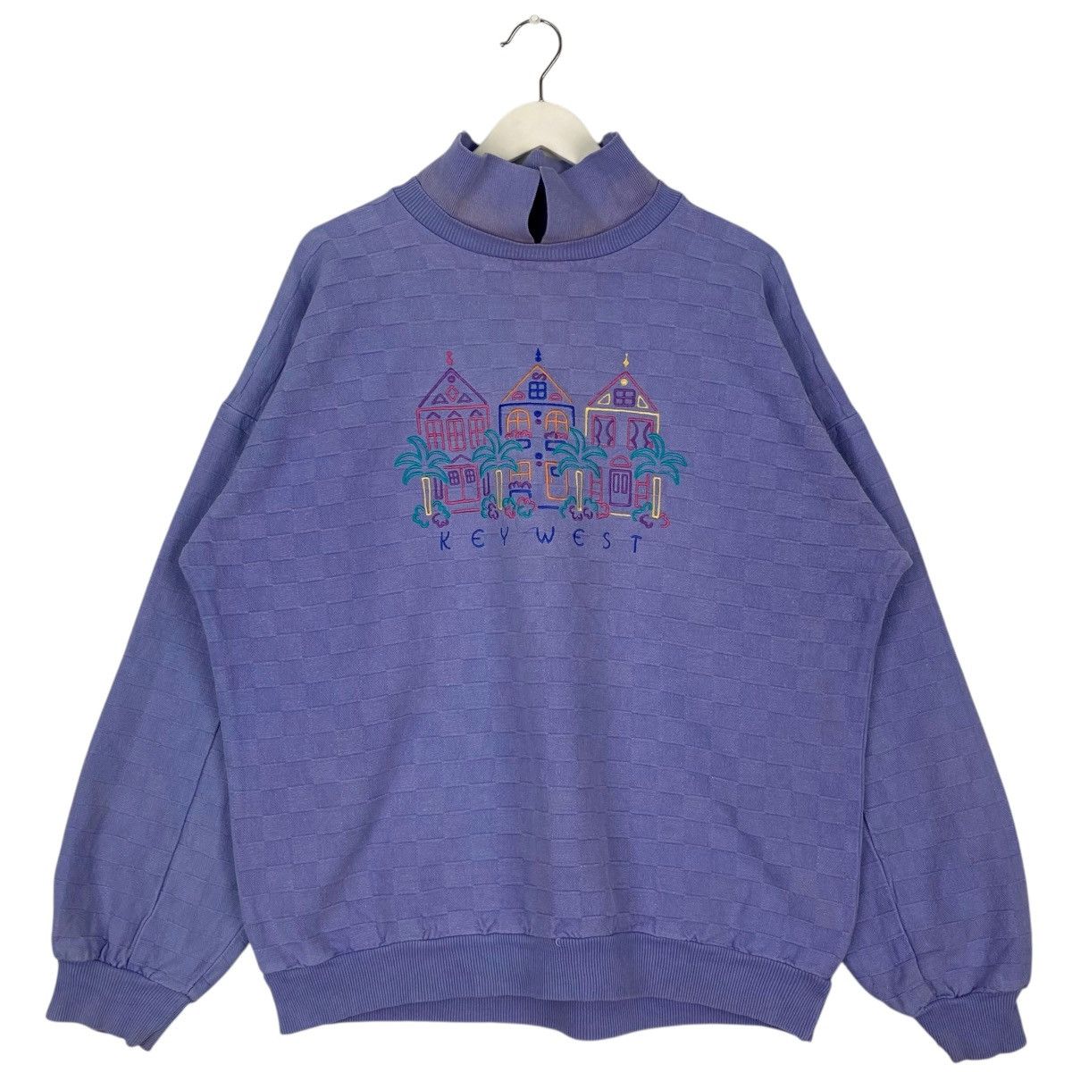 Designer × Vintage Vintage Crazy Shirt Embroidered Sweatshirt Purple Size L / US 10 / IT 46 - 1 Thumbnail