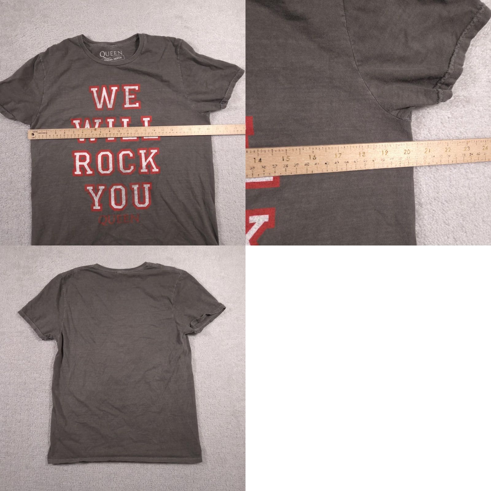 Vintage Queen We Will Rock You Shirt Mens Large Gray Band Graphic Tee Cotton Music Tee Size US L / EU 52-54 / 3 - 8 Thumbnail