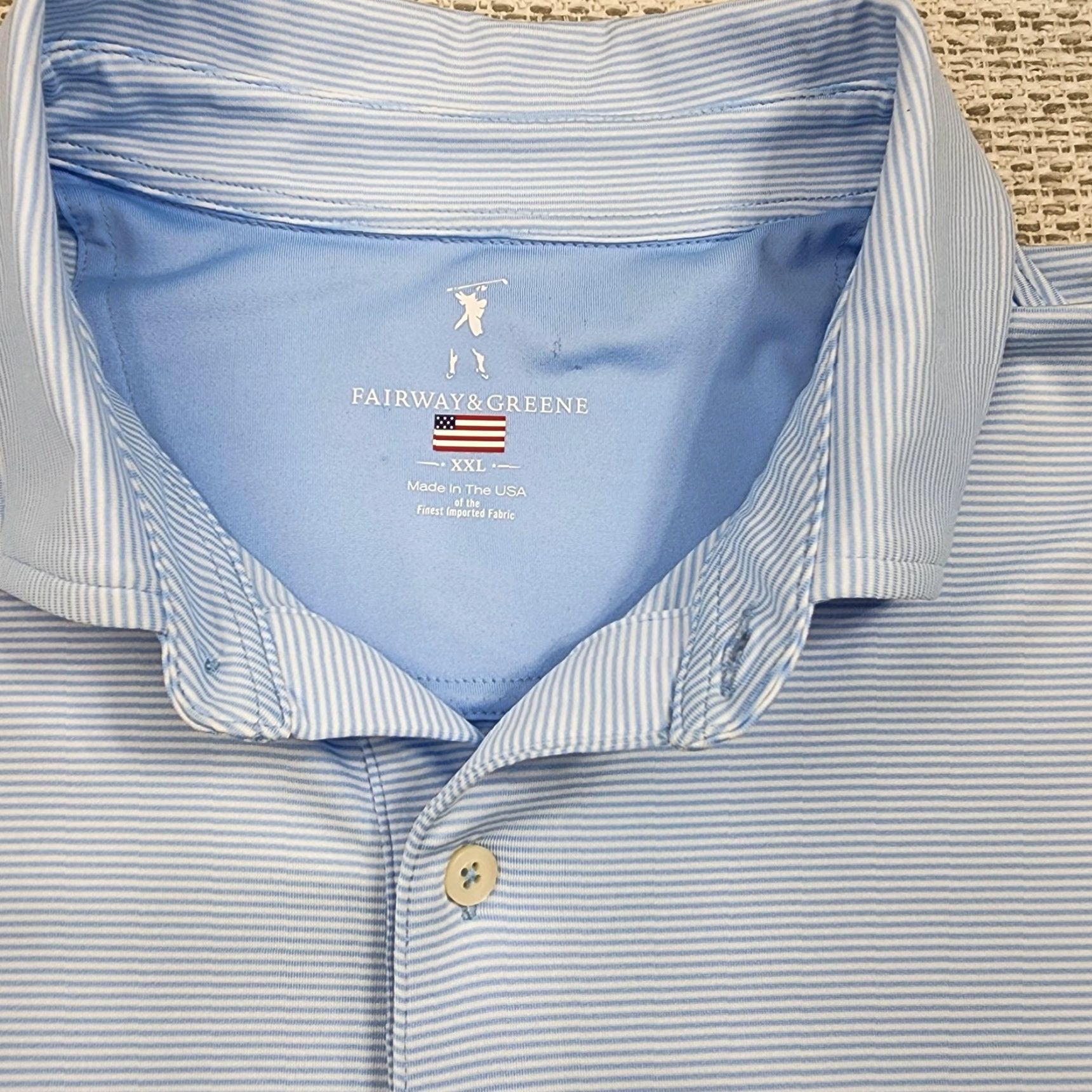 Vintage Fairway & Greene Polo Shirt Mens 2XL Blue Stripe Trump Golf Performance USA Size US XXL / EU 58 / 5 - 5 Thumbnail