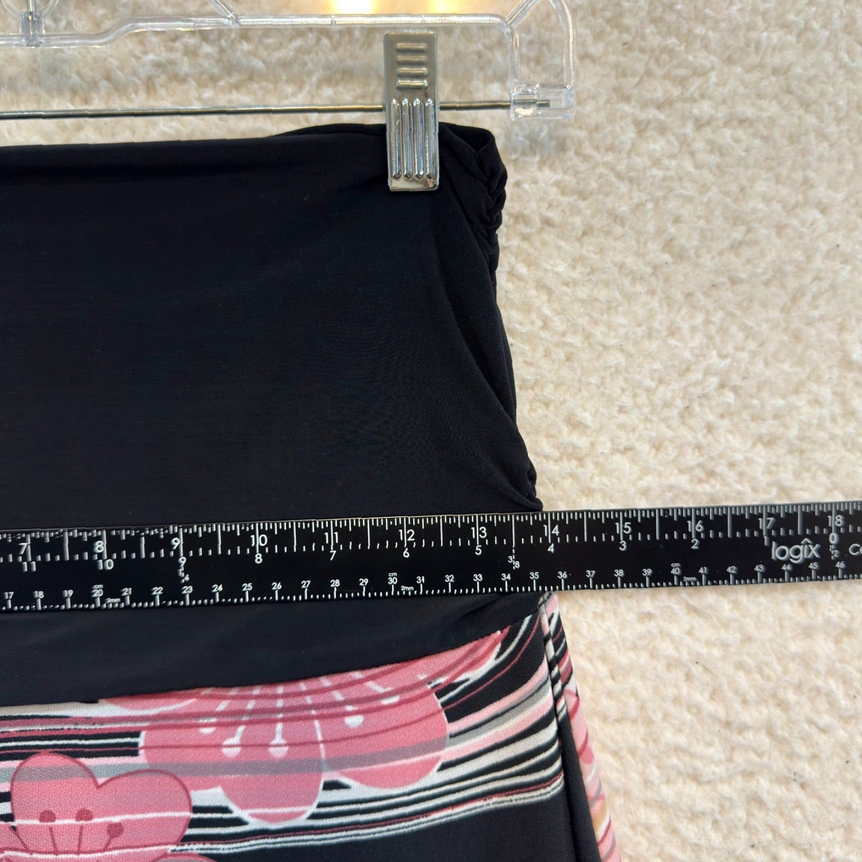 Vintage VINTAGE Y2K Midi Skirt S Pink Floral Grunge Boho Fairy Slinky Black Size 28" / US 6 / IT 42 - 6 Thumbnail