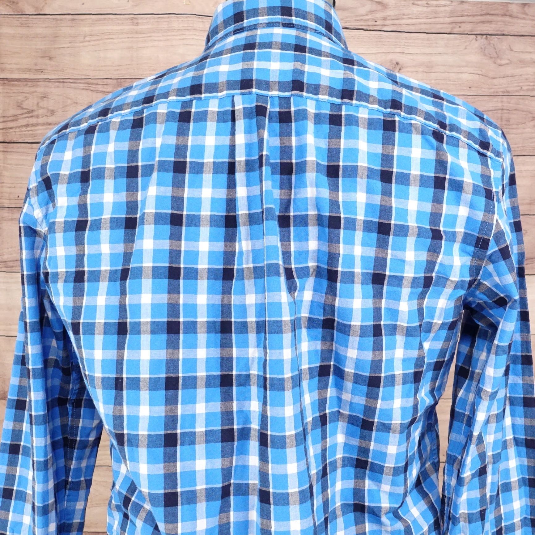 Gap GAP Blue Check Button-Up Shirt Mens Medium Standard Fit Long Sleeve Collared Cotton Size US M / EU 48-50 / 2 - 5 Thumbnail
