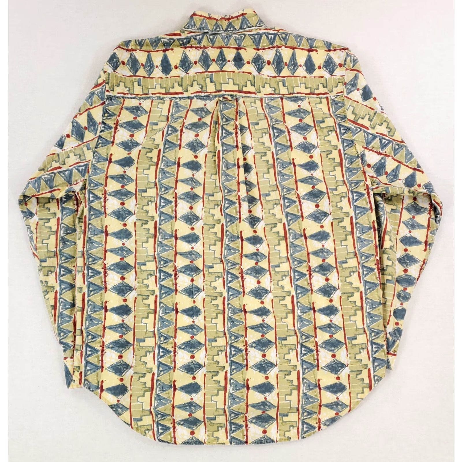 The Territory Ahead VINTAGE Territory Ahead 90s Shirt Batik Batique Yellow Mens XL Button-Up Long Sleeve Size US XL / EU 56 / 4 - 3 Thumbnail