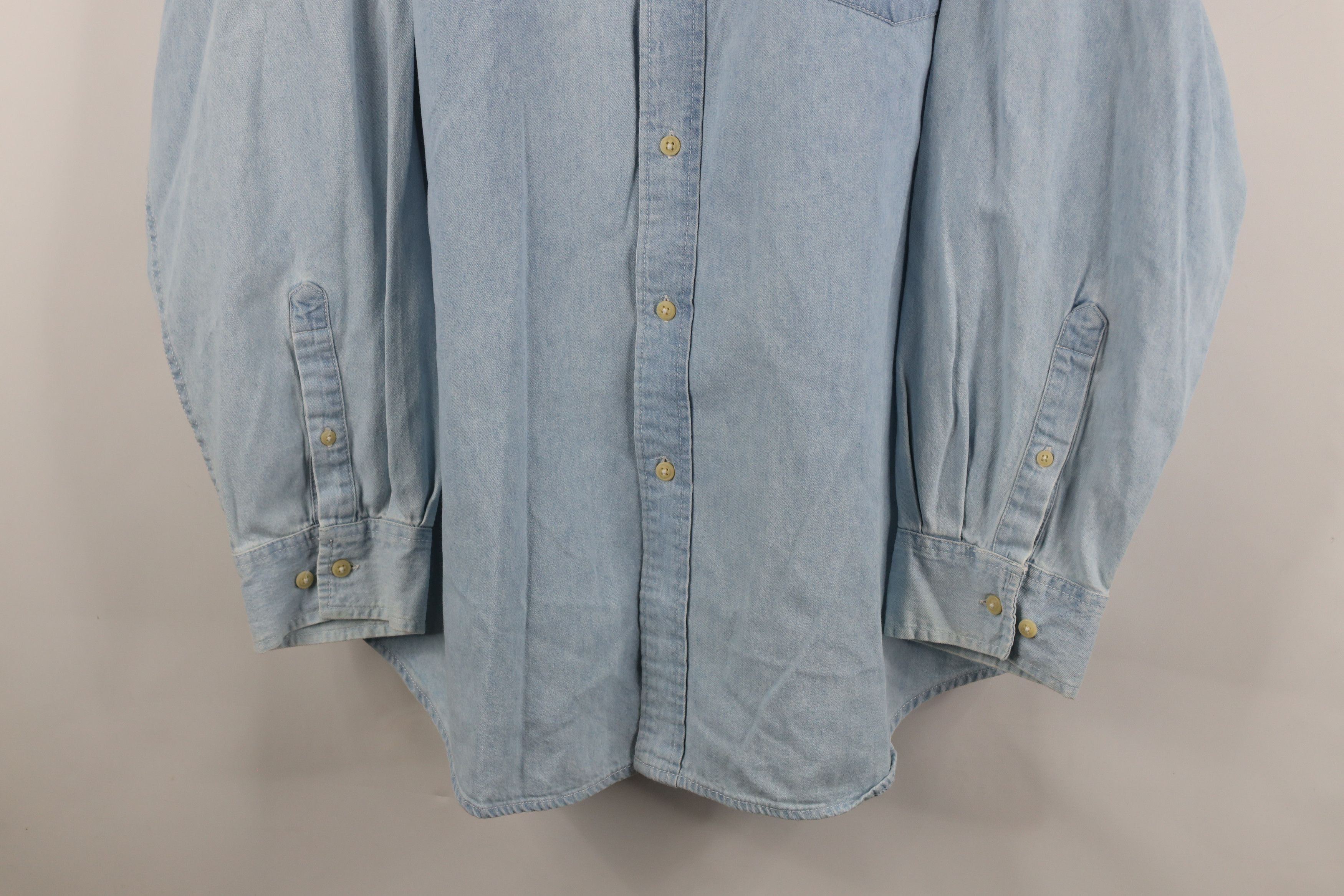Vintage Vintage 90s Streetwear Denim Jean Button Down Shirt Blue Size US XL / EU 56 / 4 - 3 Thumbnail