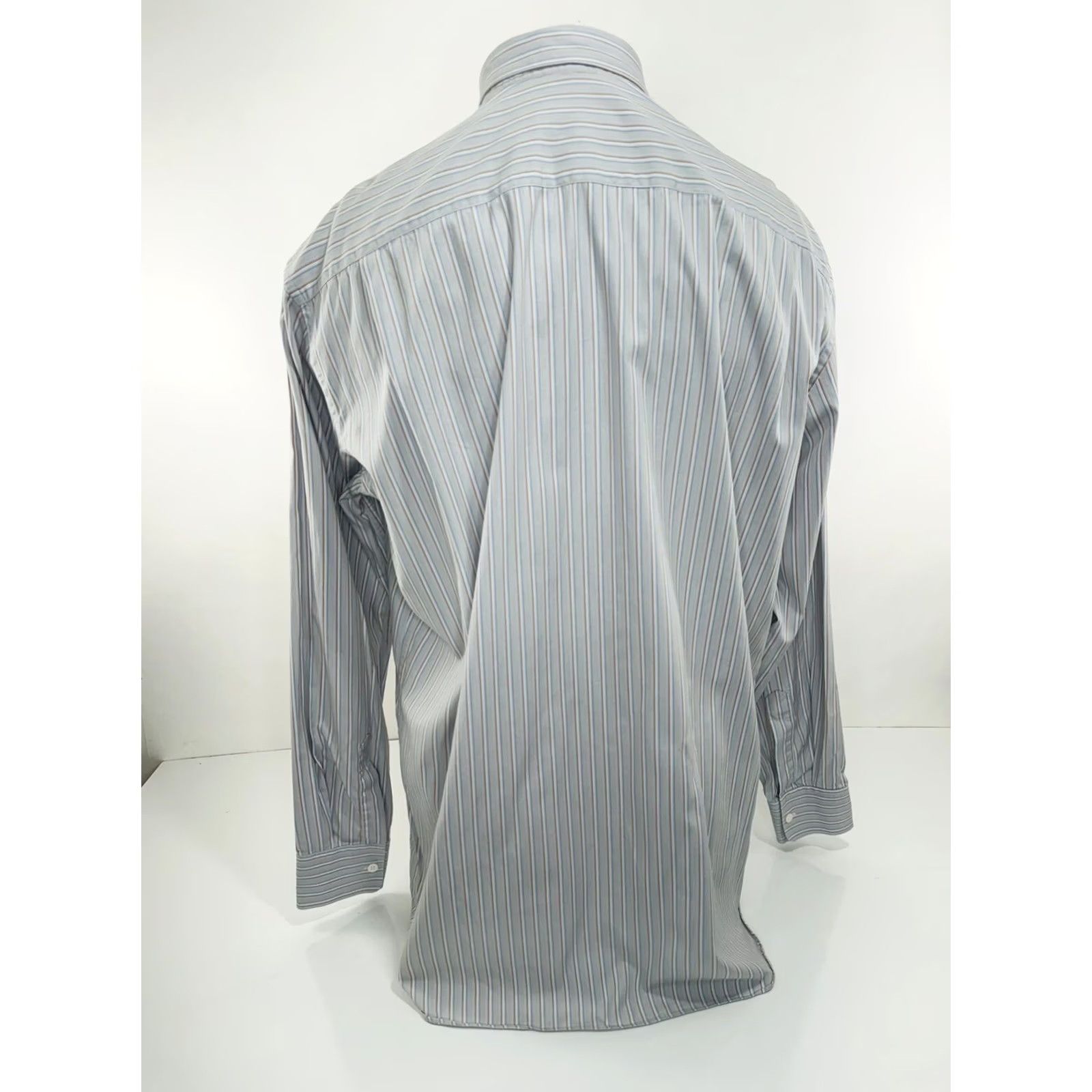 Salvatore Ferragamo Salvatore Ferragamo Mens XL Striped Button-Up Shirt Size US XL / EU 56 / 4 - 4 Thumbnail