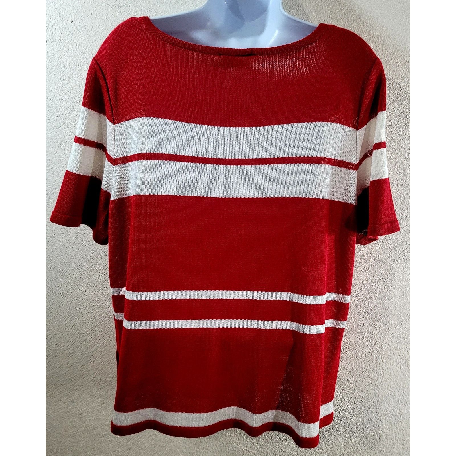 Other Philippe Marques Red White Rhinestone Stud Top 14 Stretch Size XL / US 12-14 / IT 48-50 - 4 Thumbnail