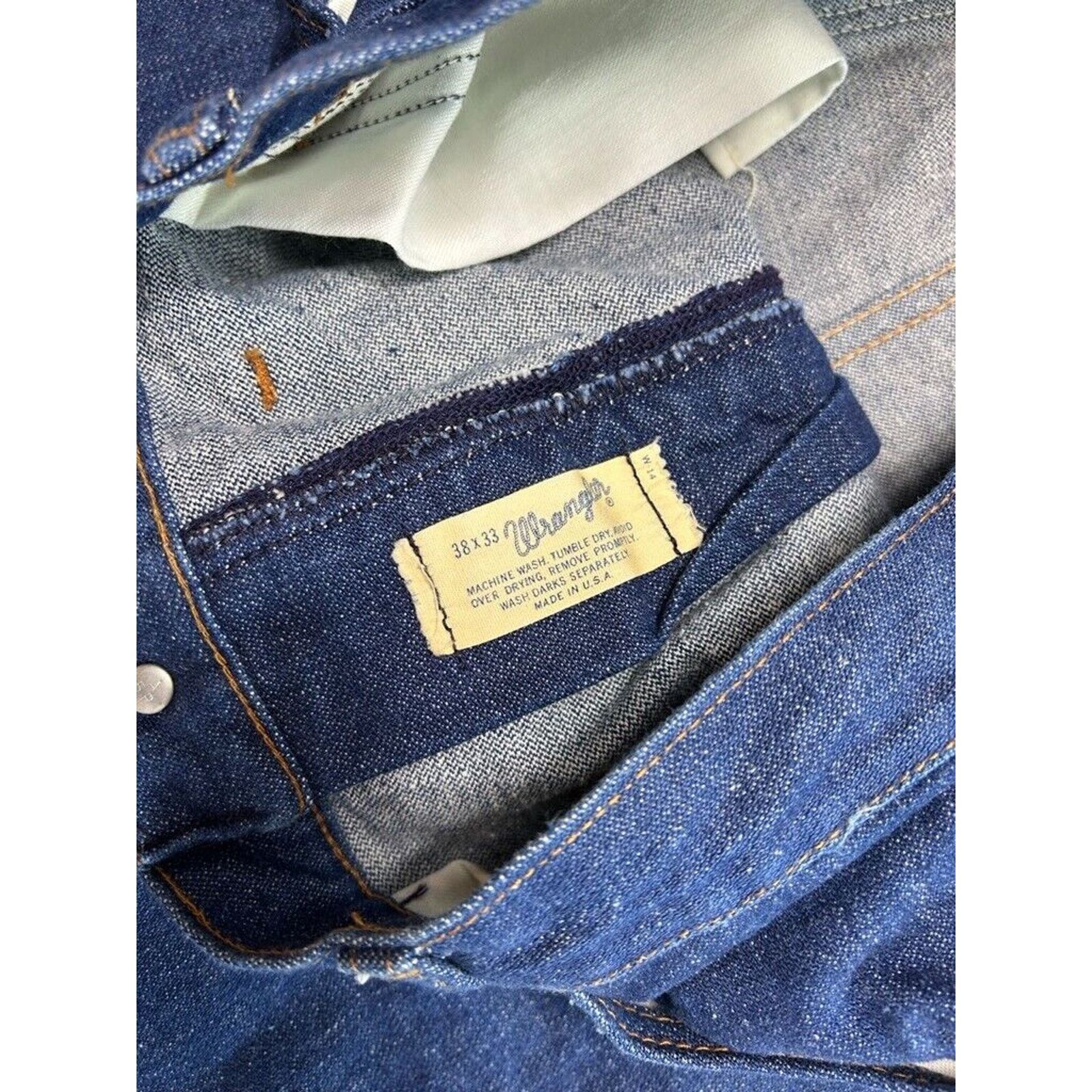 Wrangler Vintage Wrangler Western Dark Wash Straight Denim Pants 37 Size US 37 - 3 Thumbnail
