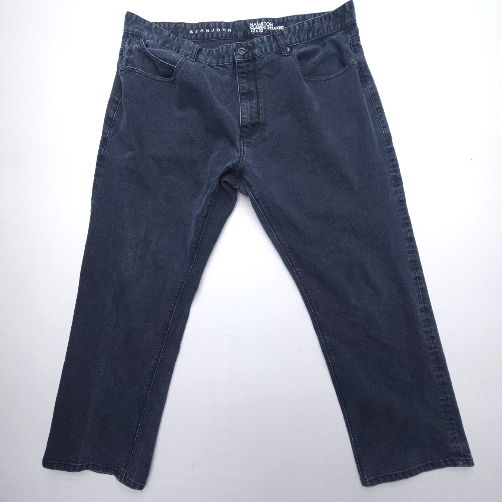 Sean John Sean John Hamilton Classic Relaxed Jeans Mens 42 x 32 Black Denim 5-Pocket Straight尺/Comfort Size US 42 / EU 58 - 2 Thumbnail