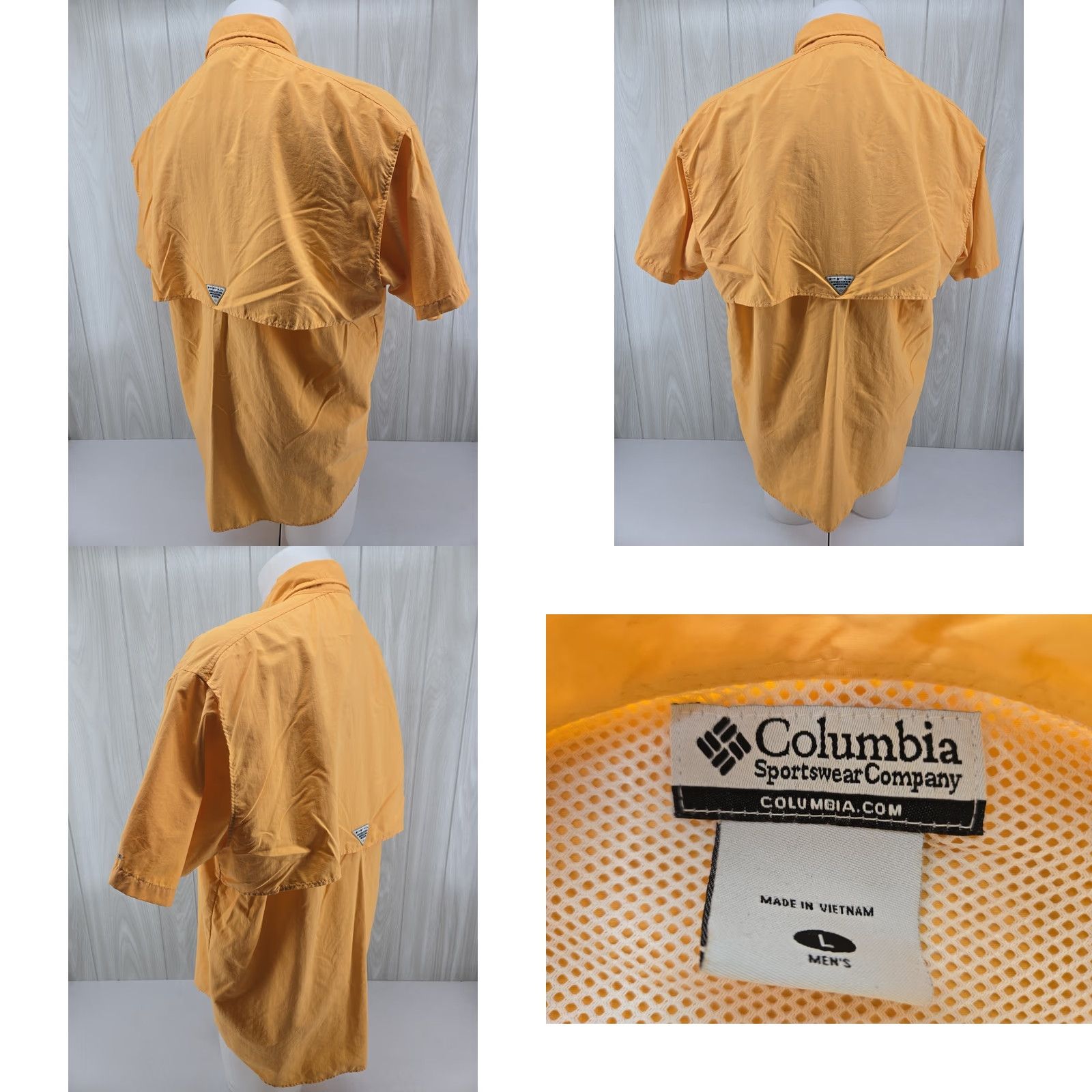 Vintage VINTAGE Columbia PFG Omni-Shade Orange Button-Down Shirt Large Men Short Sleeve Collared Button-Up Shirt Size US L / EU 52-54 / 3 - 8 Thumbnail