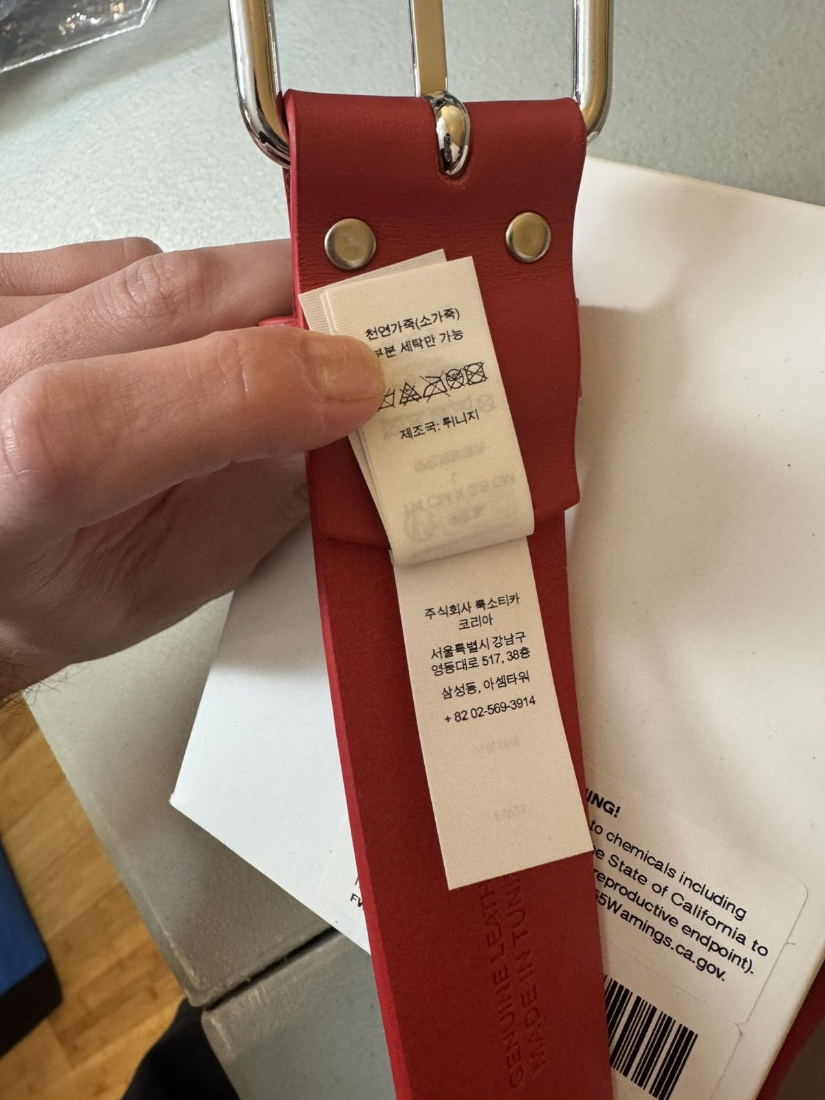 Supreme Supreme Repeat Leather Belt (FW25) Red - Size Large Size 42 - 6 Thumbnail