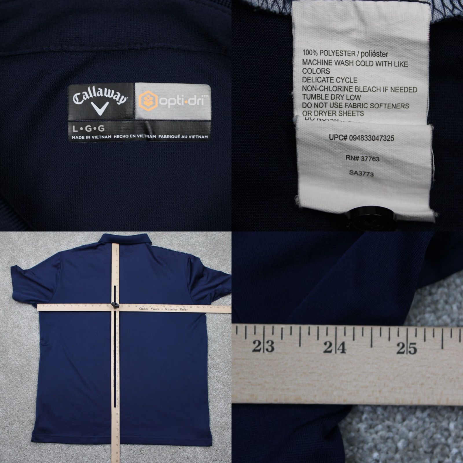 Callaway Callaway Opti-Dri Polo Shirt Men Large Blue Abstract Polyester S/S Pullover Golf Size US L / EU 52-54 / 3 - 8 Thumbnail