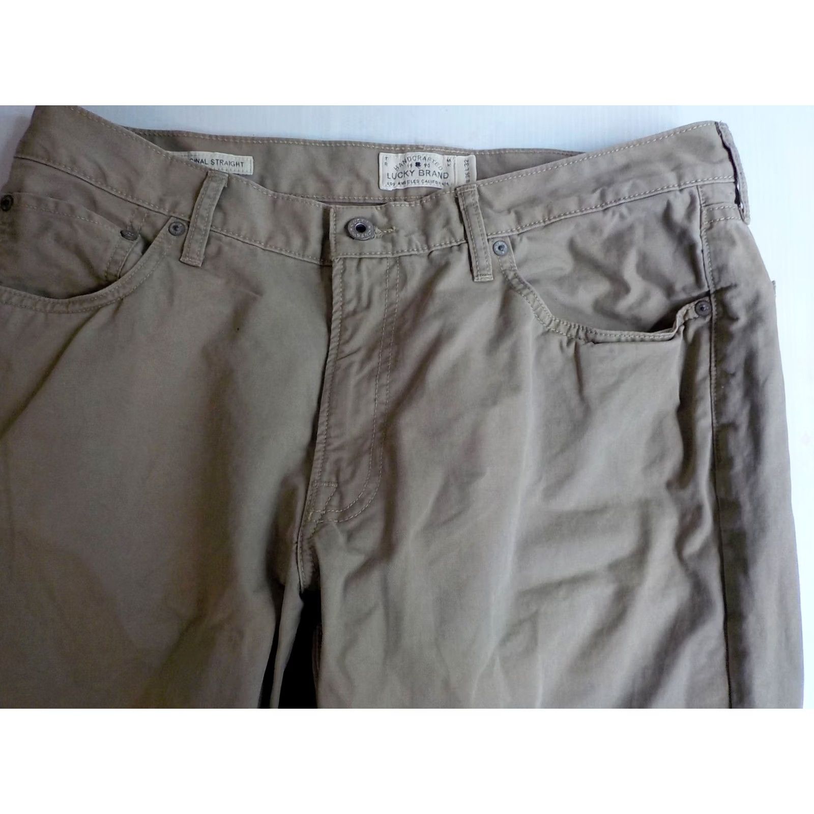 Lucky Brand LUCKY BRAND 221 Original Straight Mens 5 Pocket Khaki Pants Cotton SZ 36X31.5 Beige Regular Mens Size US 36 / EU 52 - 3 Thumbnail