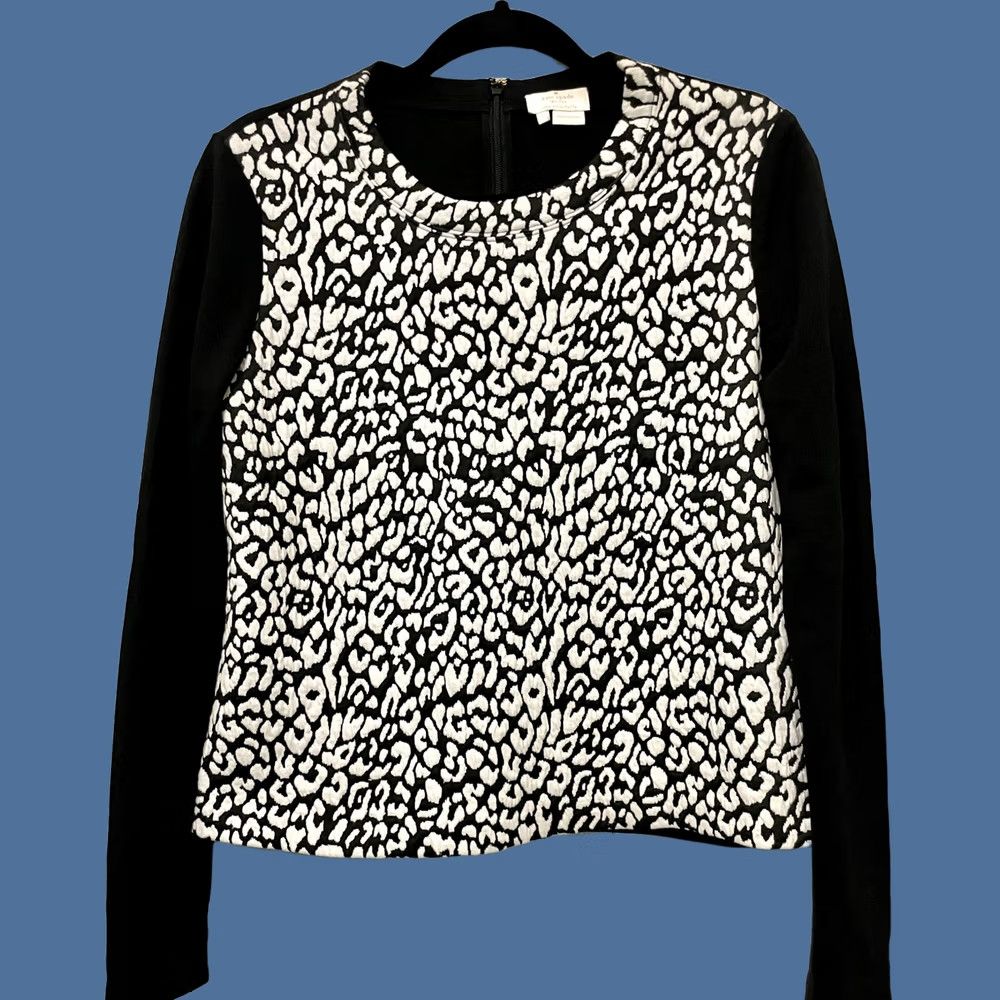 Vintage Kate Spade Sweater Womens Small Leopard Print Long Sleeve Pullover Top Size S / US 4 / IT 40 - 1 Thumbnail