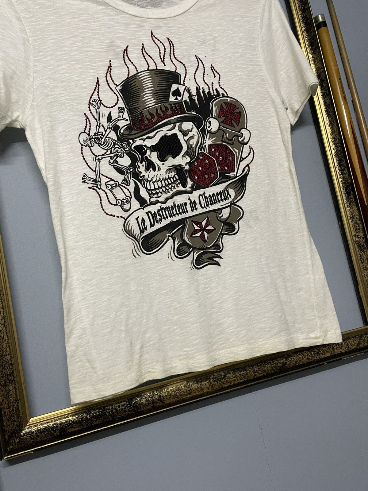 Vintage Japan Designer Opium Society Skull Big Head Tshirt