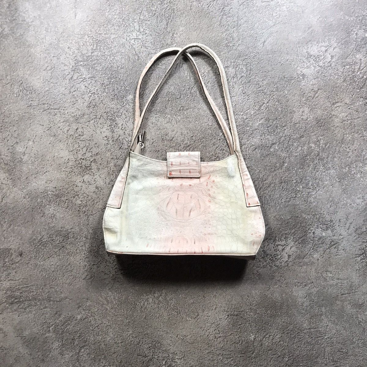 Vintage Vintage Y2K Leather Shoulder Bag Minimalist Cream Grunge OS Size ONE SIZE - 4 Thumbnail