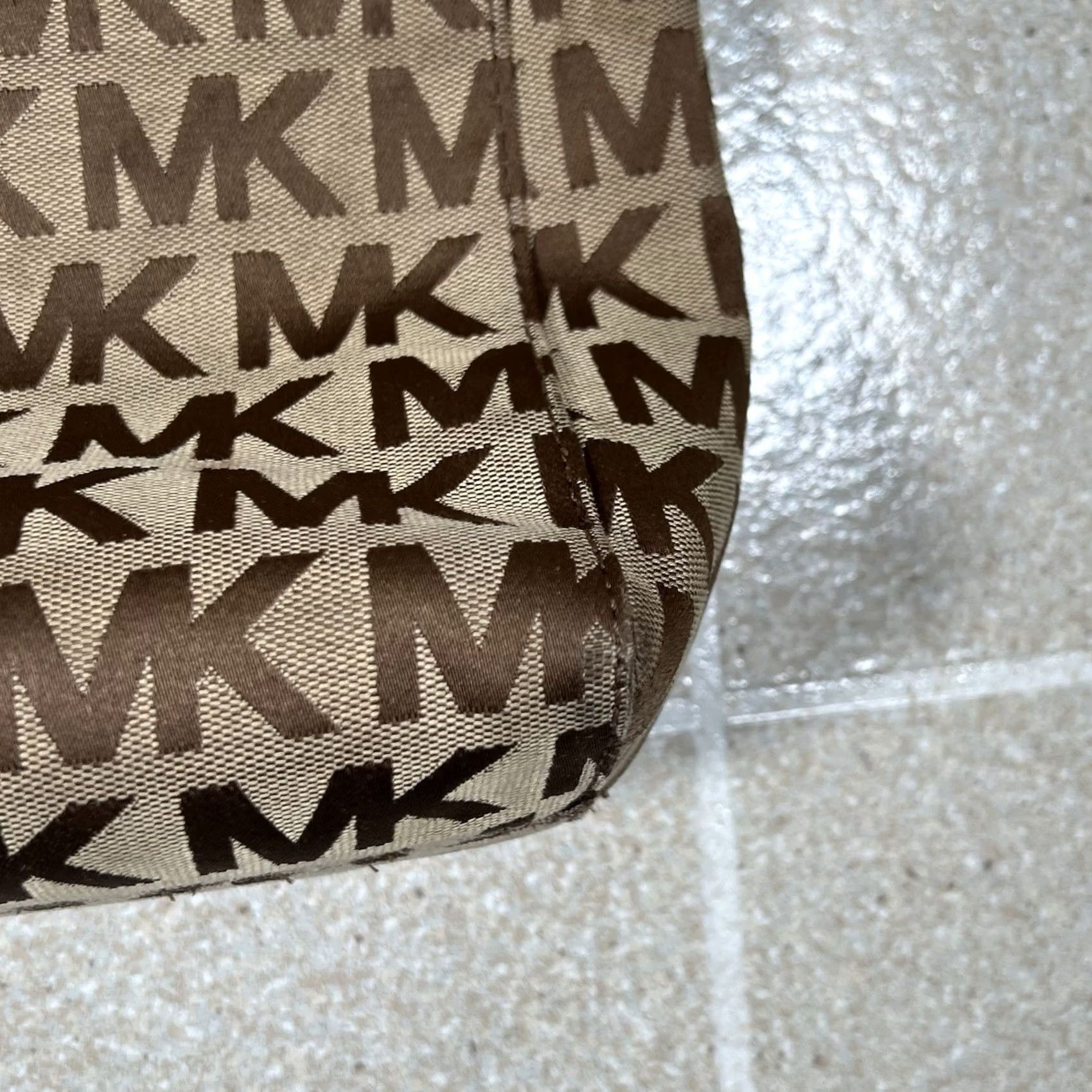 Michael Kors VINTAGE MICHAEL Michael Kors North South Jet Set Tote Bag Large Beige Mocha Canvas Logo Women Size ONE SIZE - 4 Thumbnail