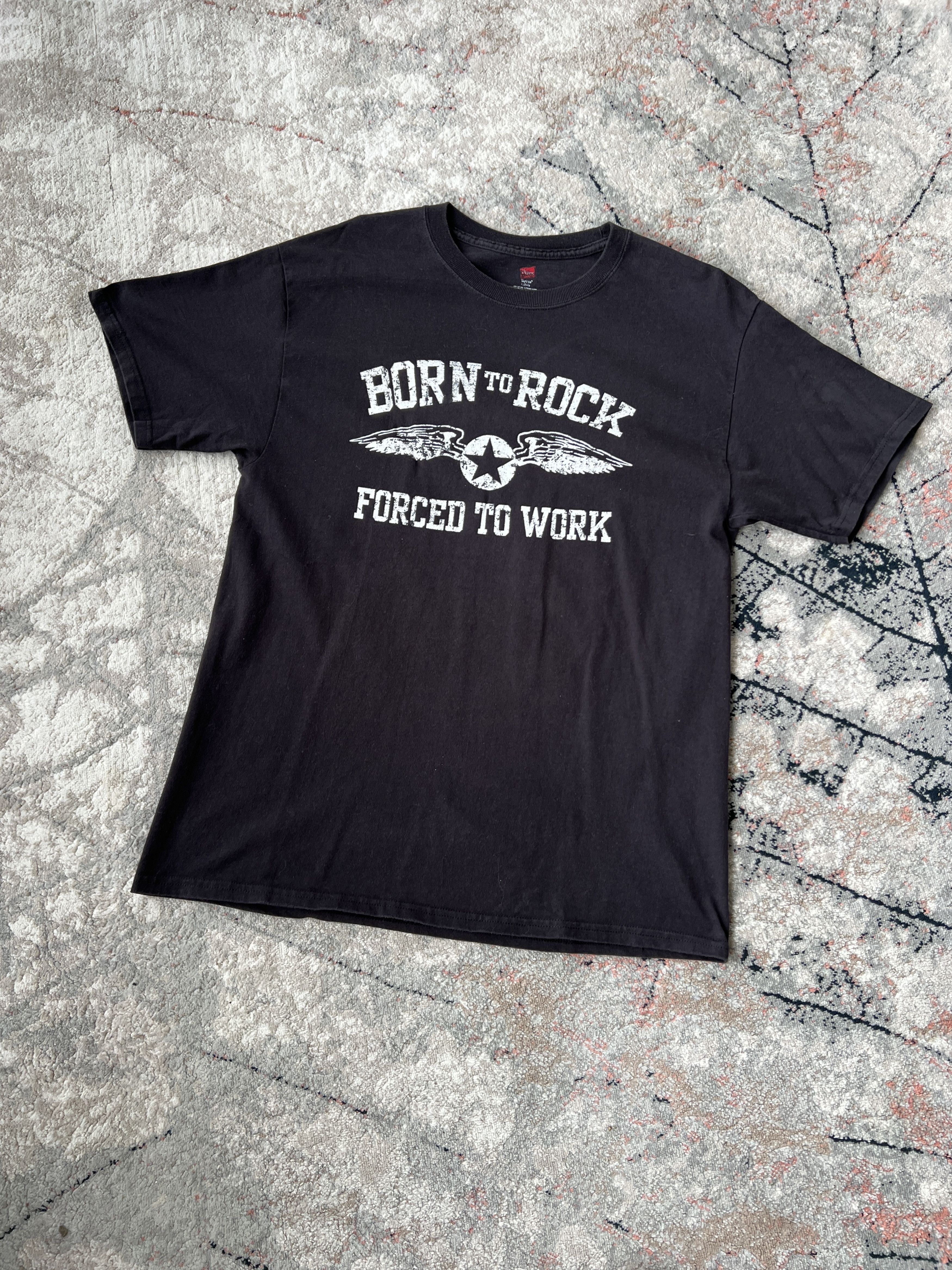 Vintage Born To Rock Forced To Work Tee Size US L / EU 52-54 / 3 - 1 Thumbnail